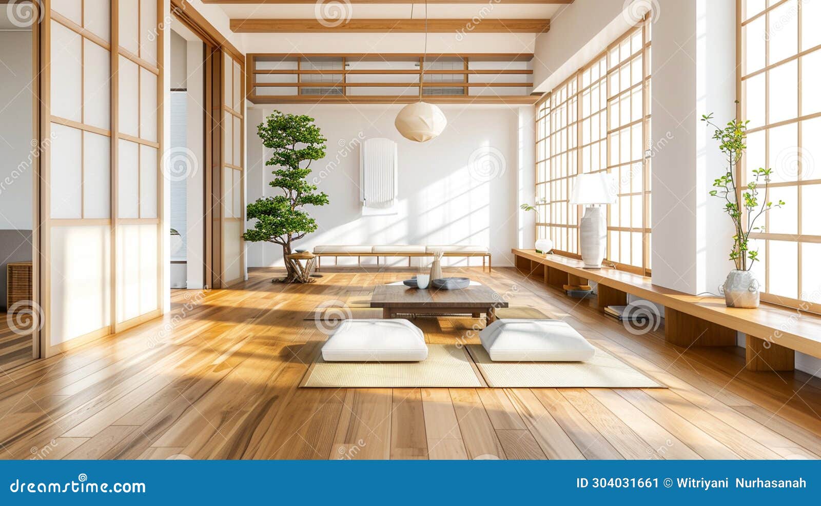 Living Room Japan Style Interior Design. Modern Living Room Corner with