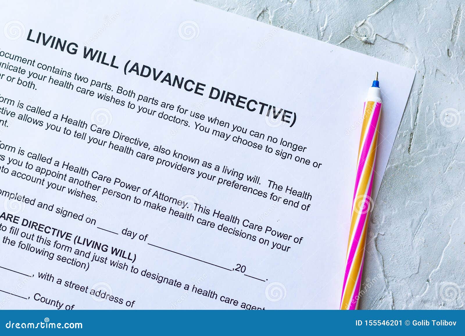 living will advance directive