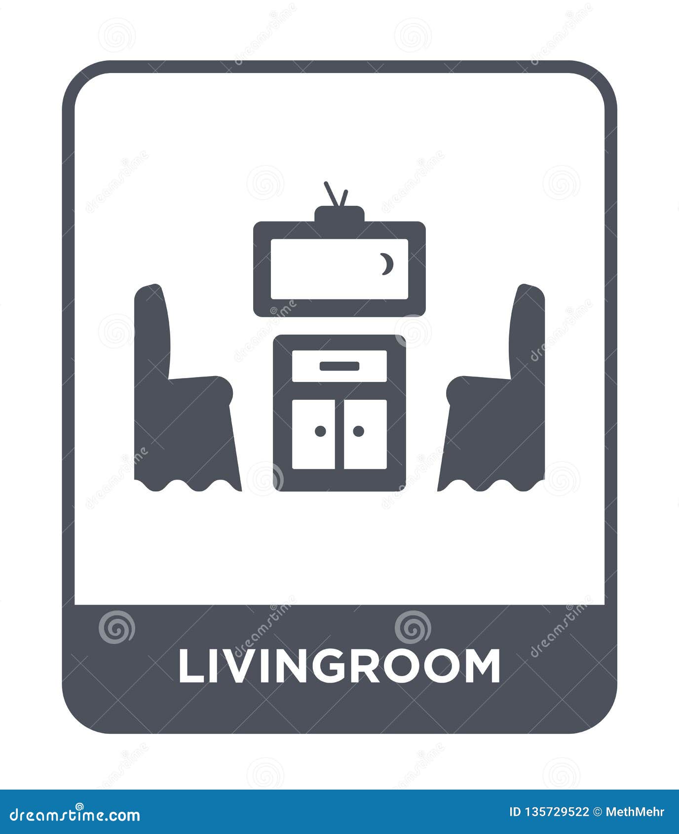 Livingroom Icon in Trendy Design Style. Livingroom Icon Isolated on ...