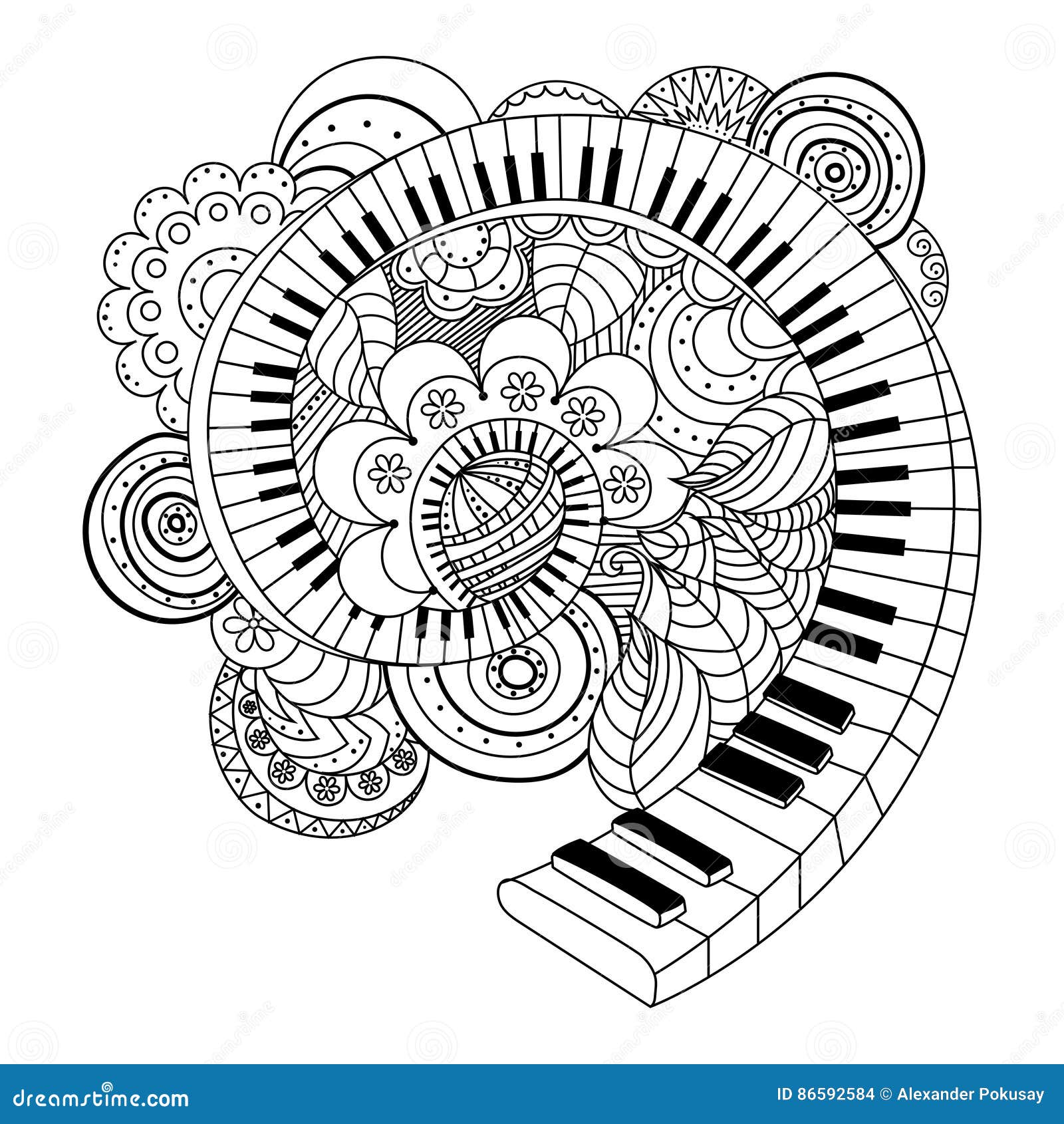 Coloriage Page De Garde Musique Livre De Coloriage Abstrait D'instrument De Musique Illustration de