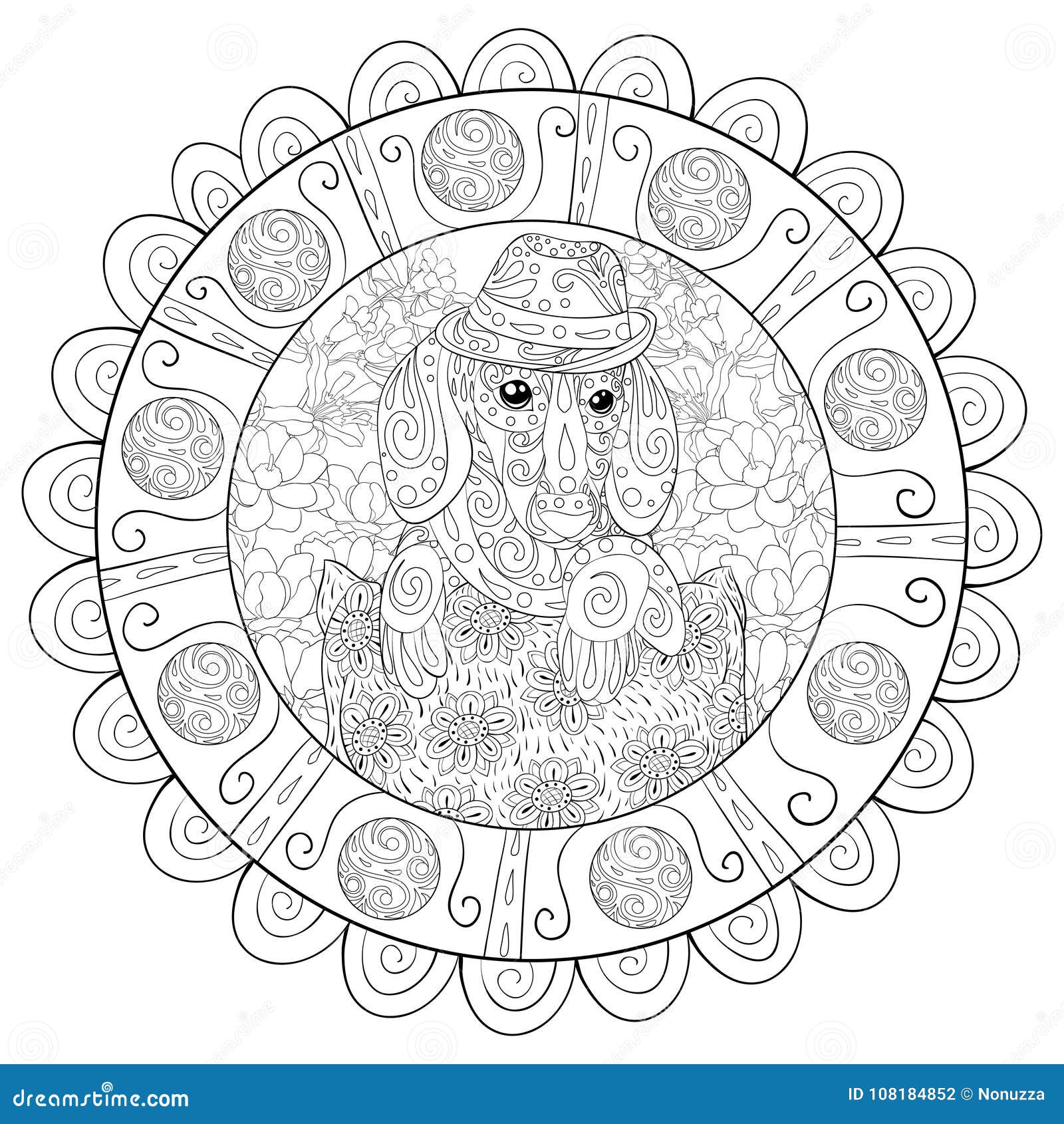 Coloriage Mandala Chien Facile  Coloriage Tigre Mandala