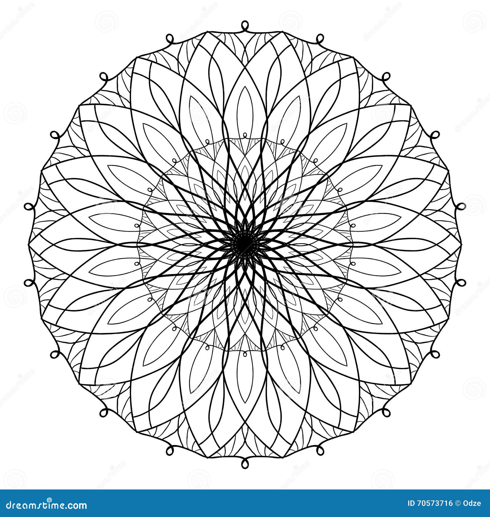 Livre de coloriage antistress de vecteur avec le mandala géométrique Livre de coloriage pour des adultes