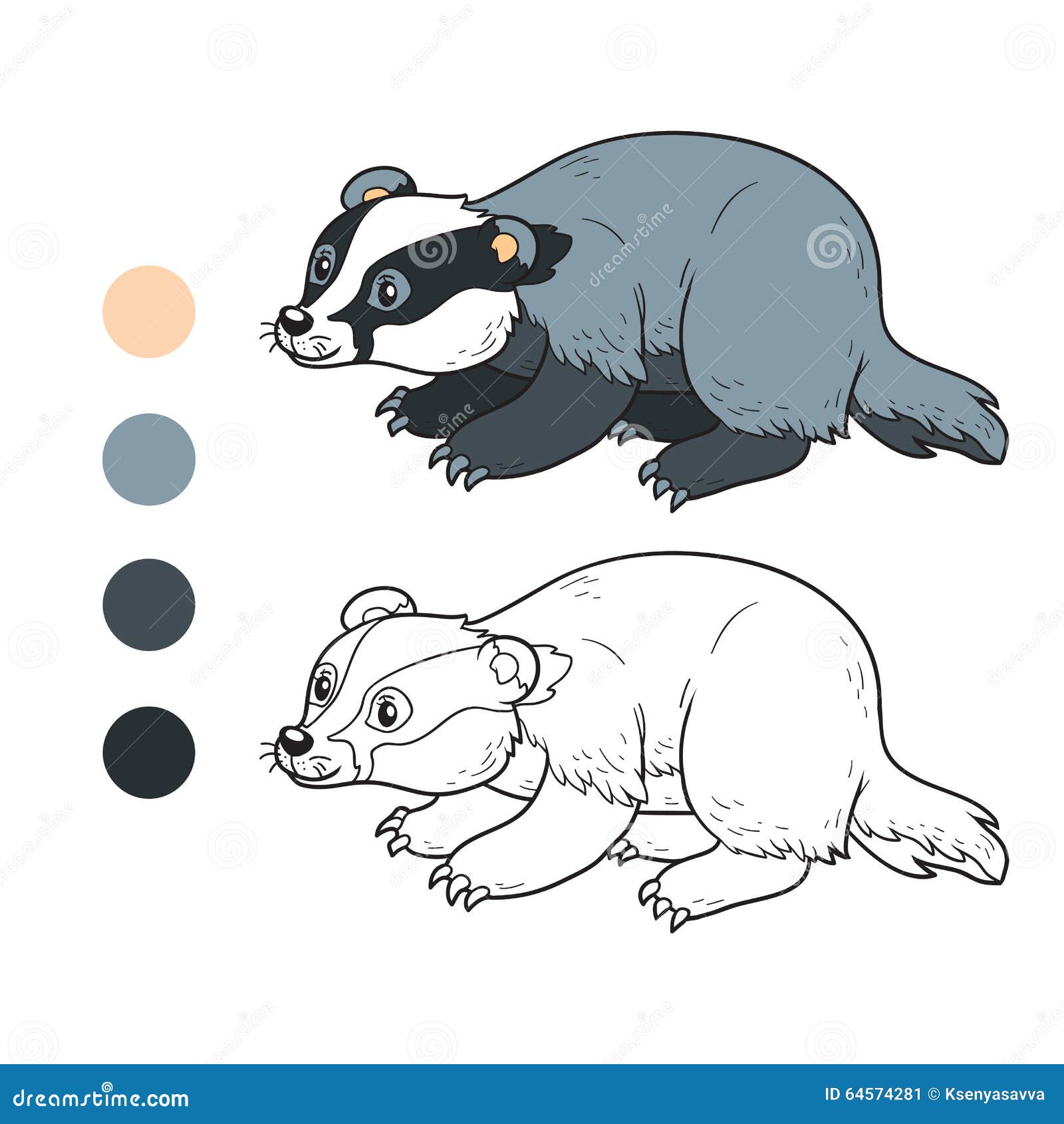 Livre De Coloriage (blaireau) Illustration de Vecteur - Illustration du sourire, éducation: 64574281