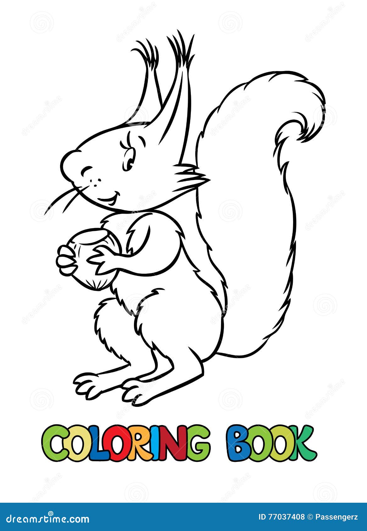 Livre De Coloriage Décureuil Drôle De Lttle Illustration De