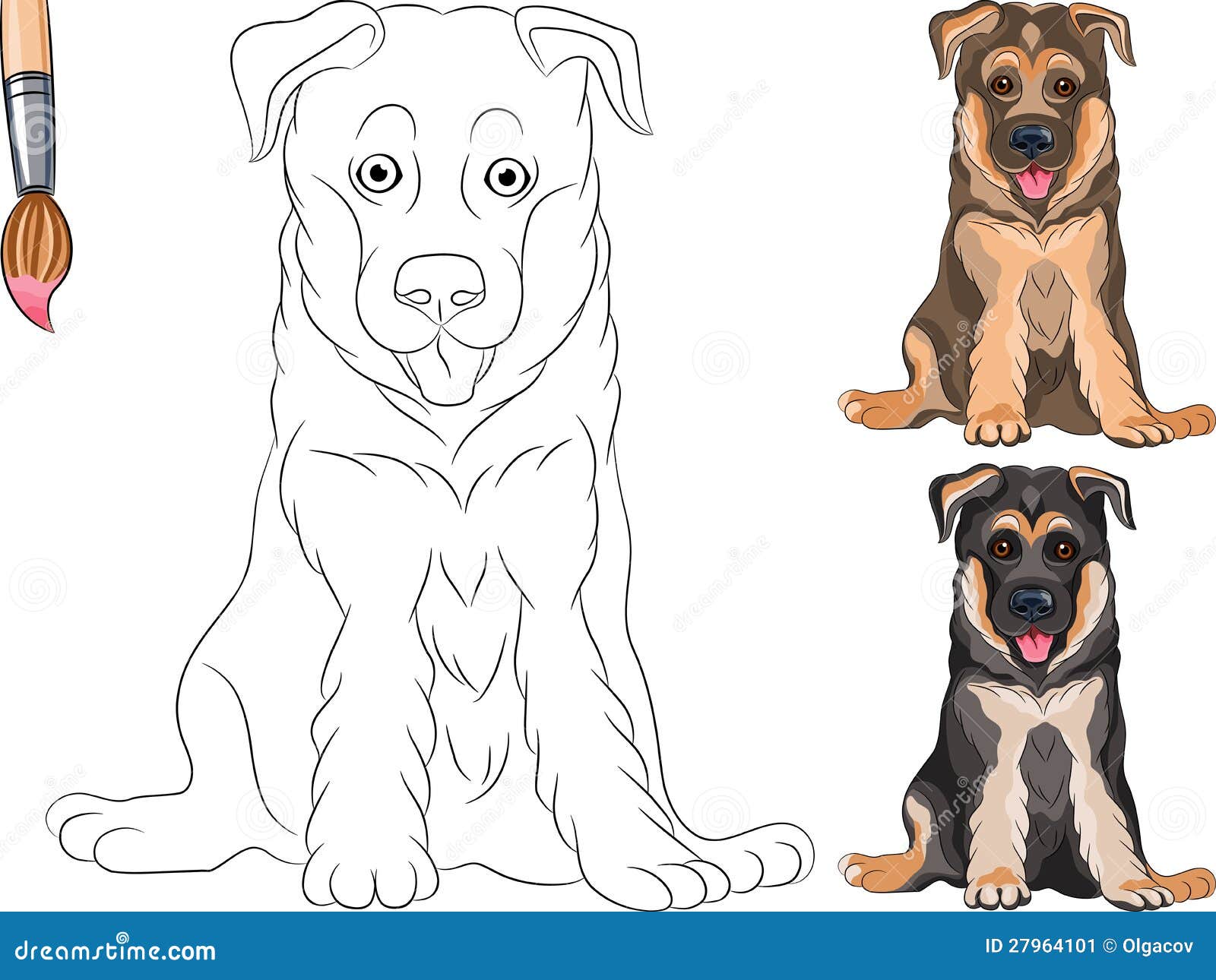 Livre de coloriage de berger de chiot Image stock