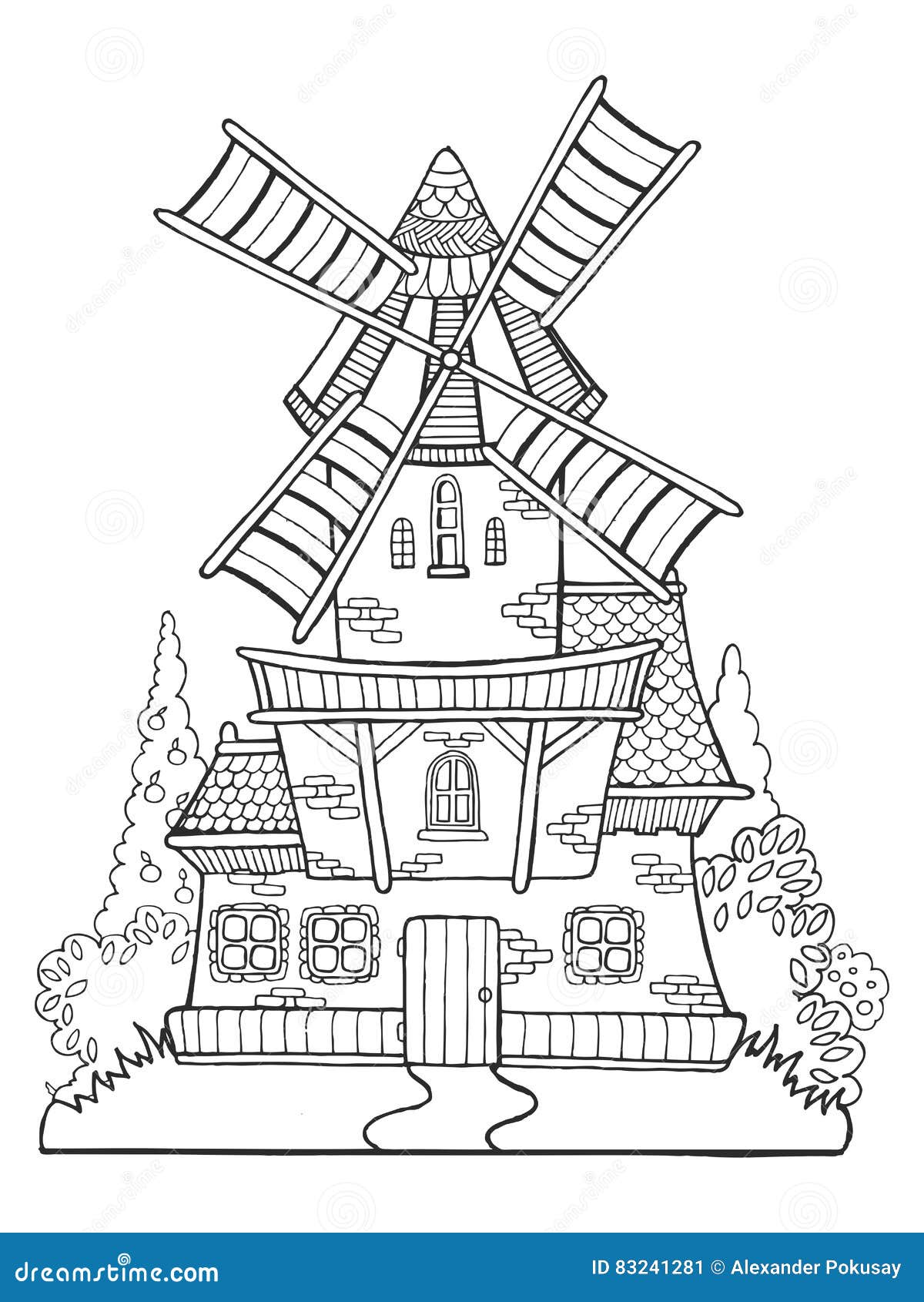 Coloriage Pour Enfant Moulin | 30000 ++ collections de pages à colorier