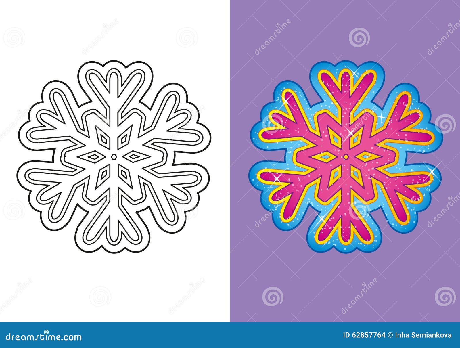Livre De Coloriage De Flocon De Neige De Noël Illustration