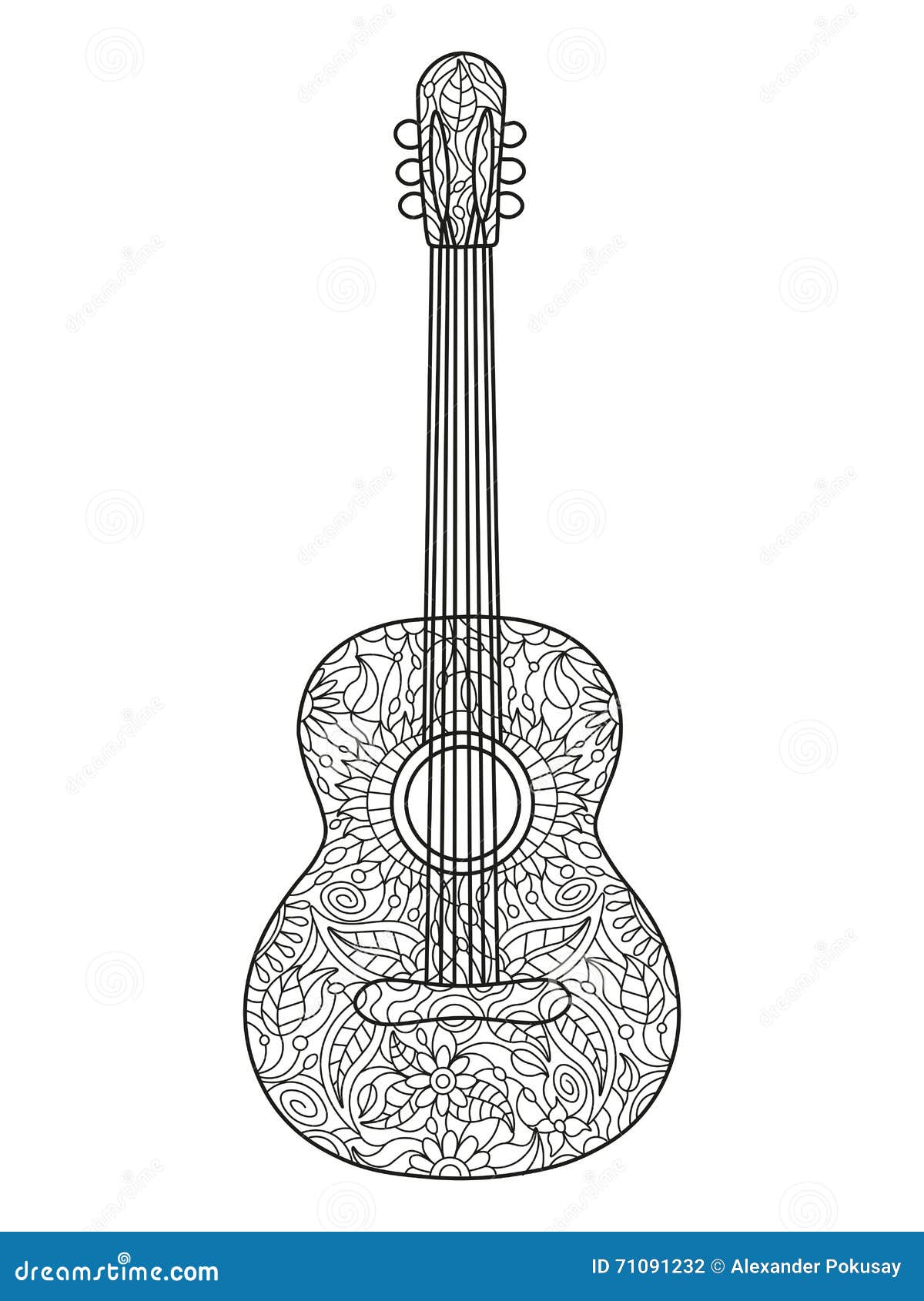 Livre De Coloriage De Guitare électrique Pour Le Vecteur D'adultes  Illustration de Vecteur - Illustration du contour, décoratif: 67952582