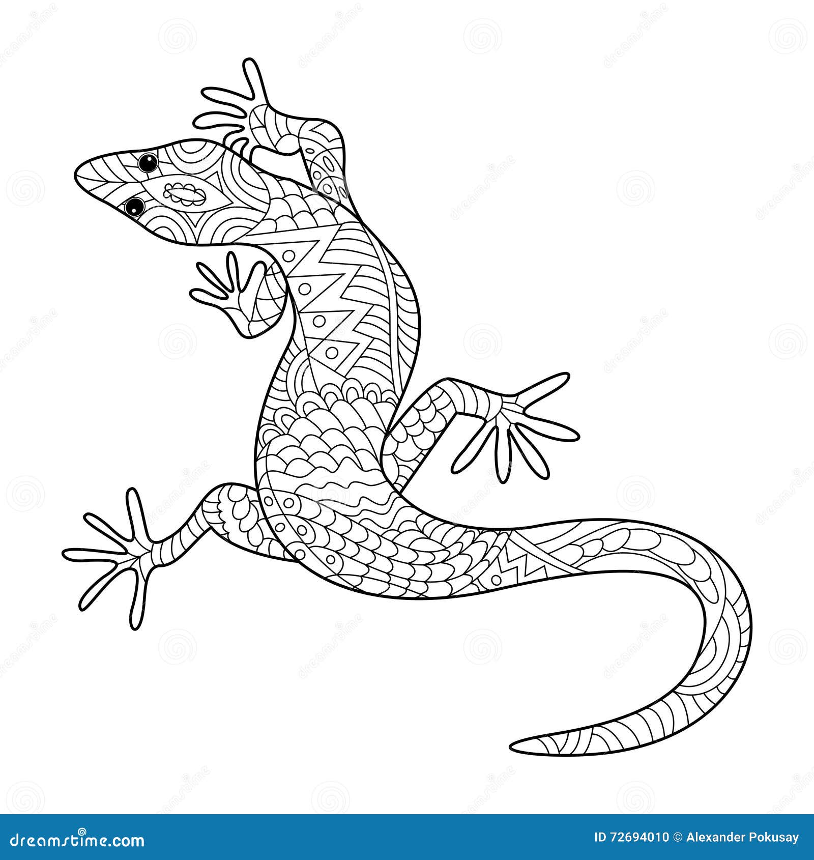 Livre De Coloriage De Lézard Pour Le Vecteur D adultes Libre de droits
