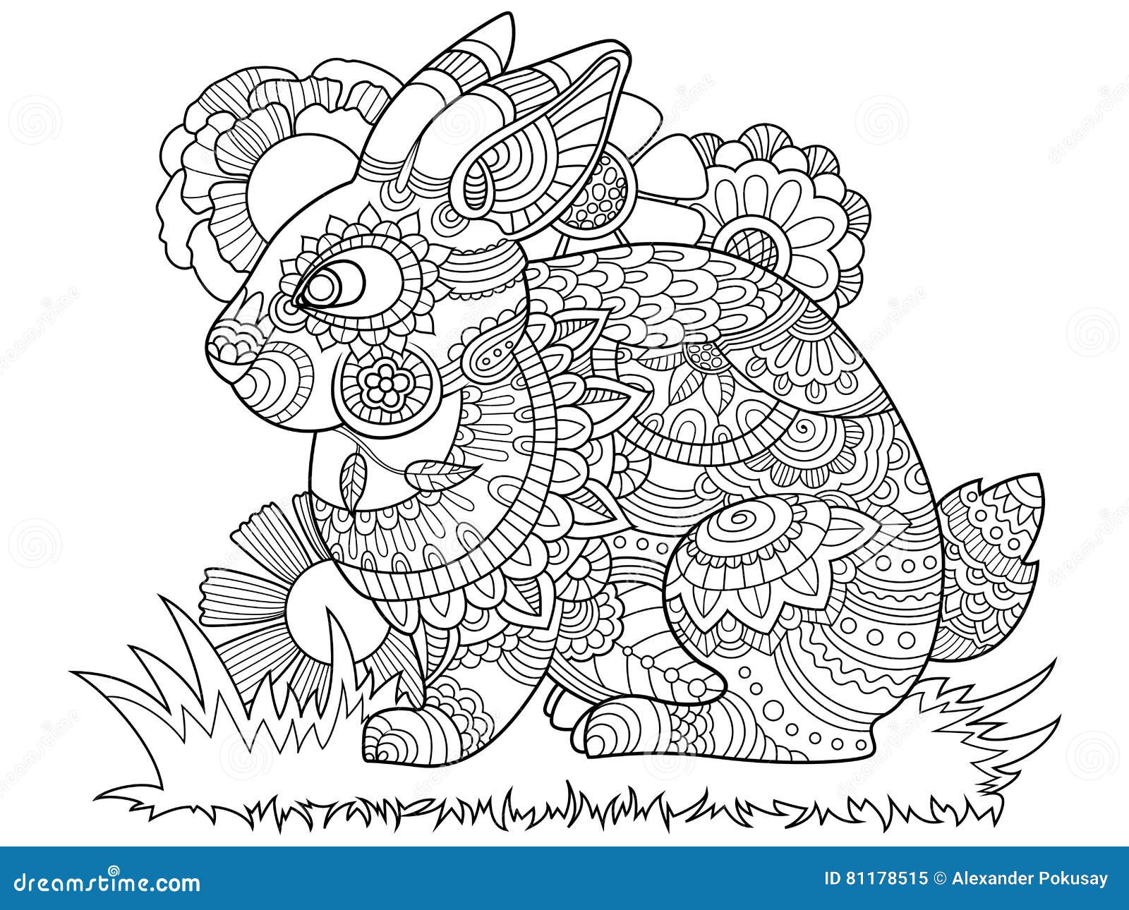 coloriage adulte lapin