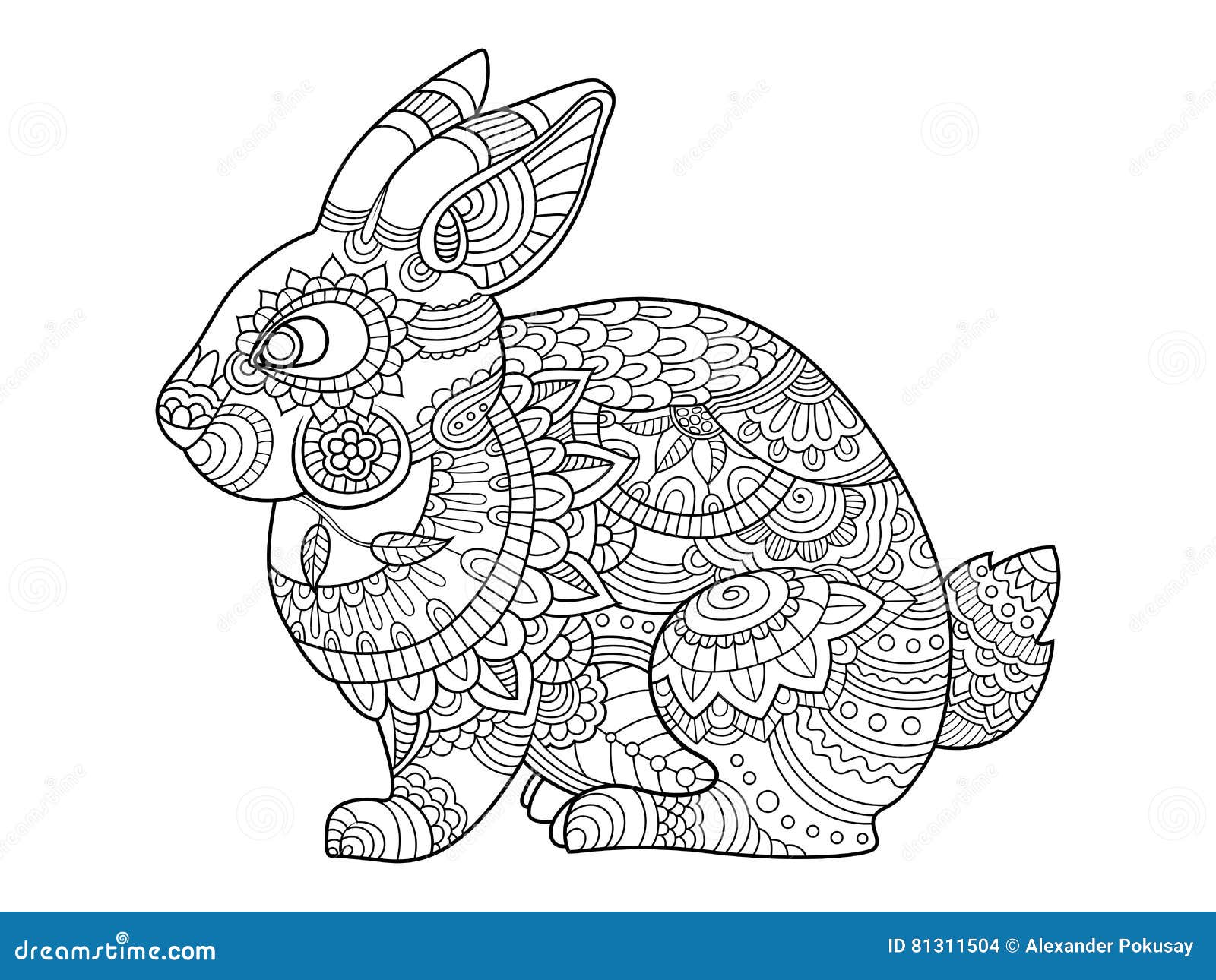 coloriage adulte lapin