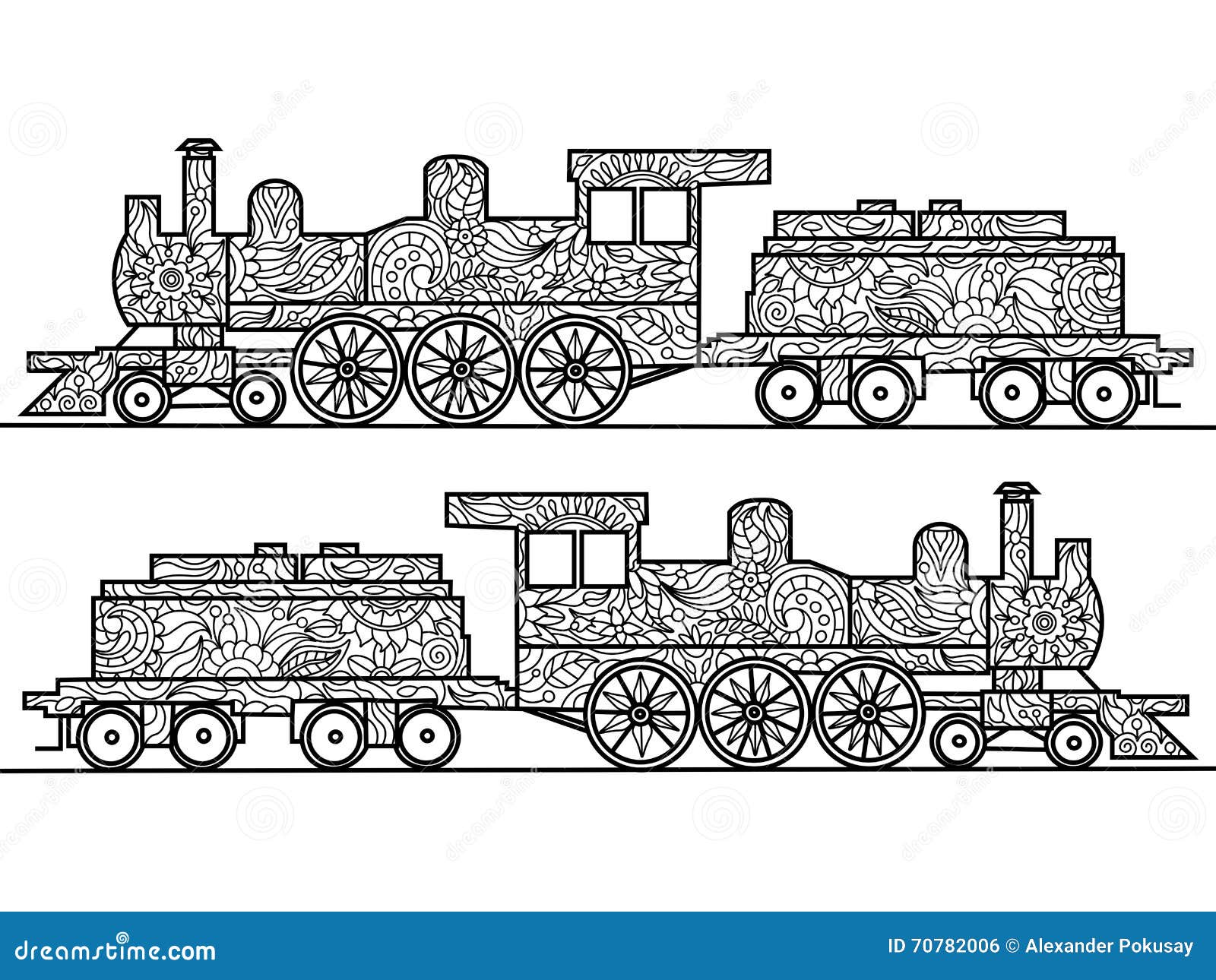 illustration stock livre de coloriage de lo otive vapeur pour le vecteur d adultes image