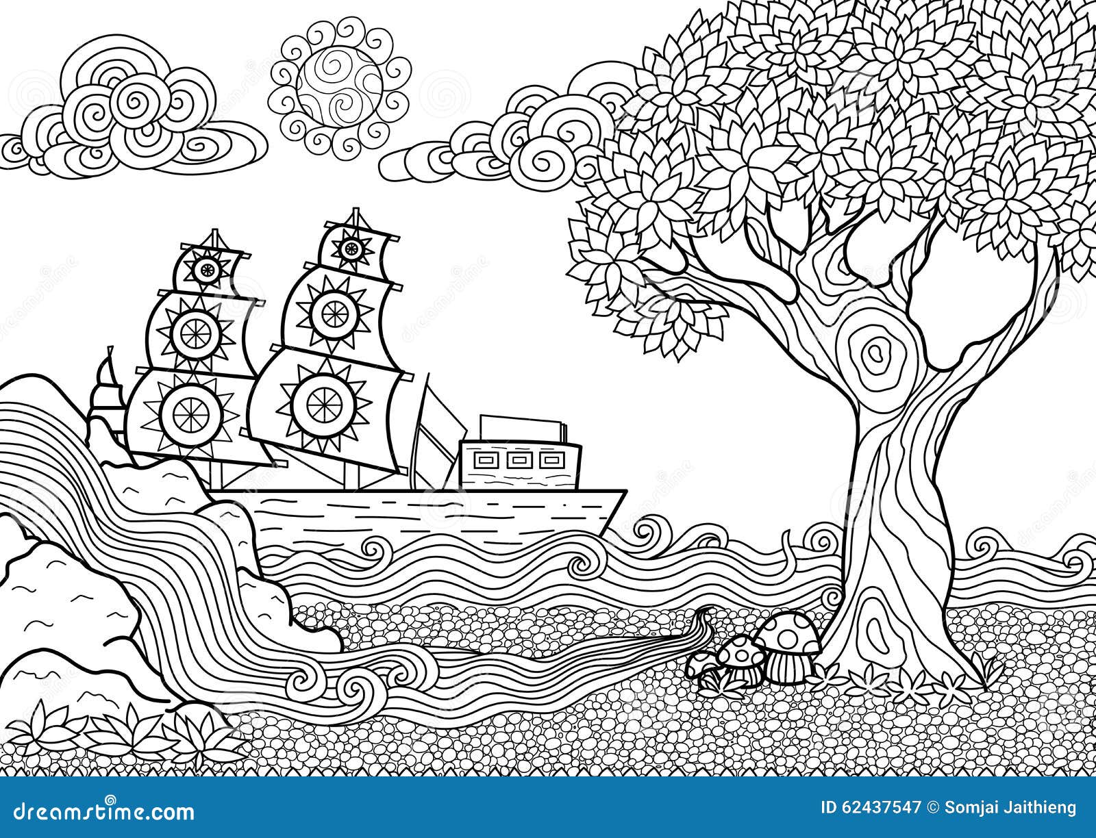 Livre de coloriage de paysage