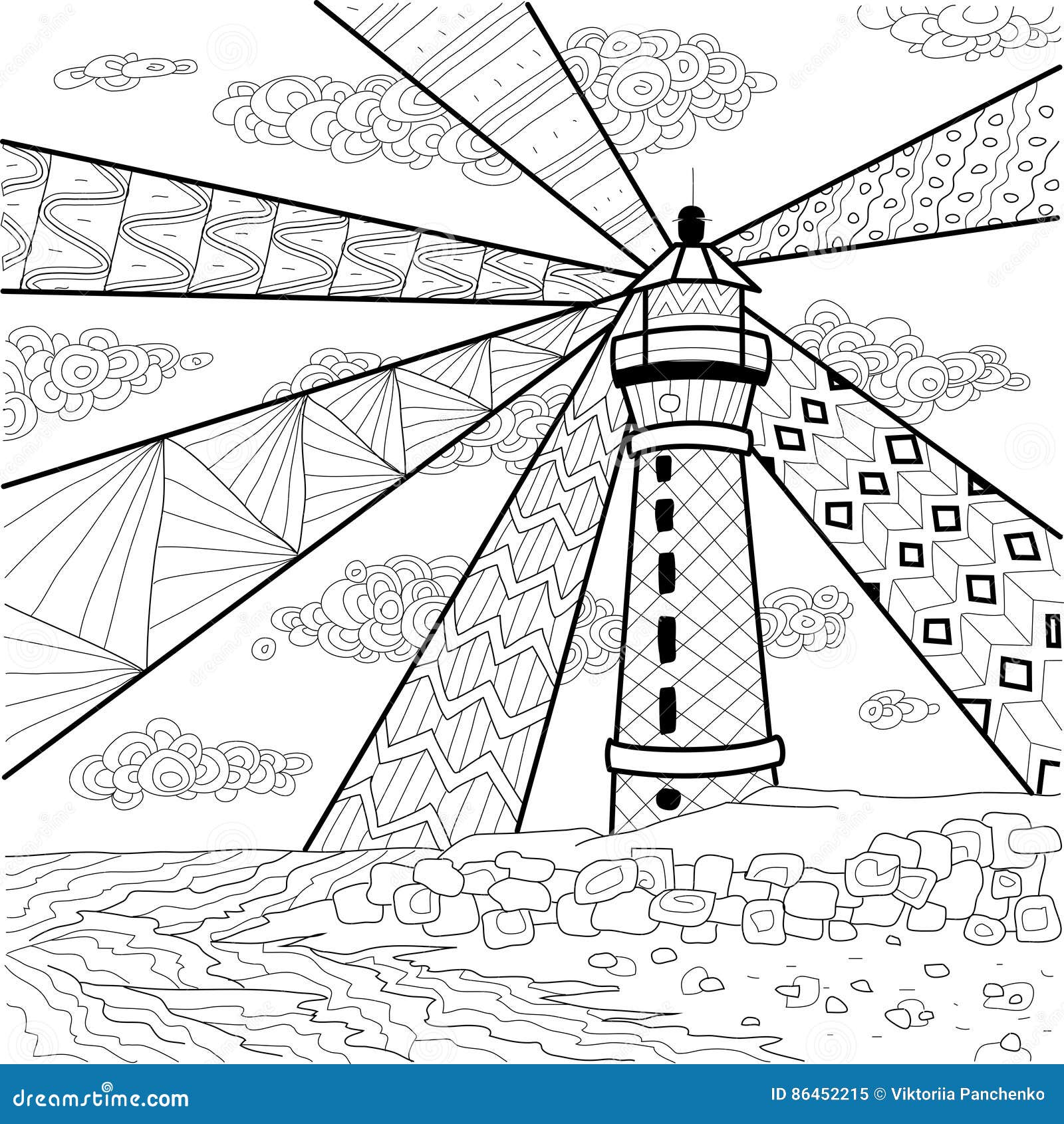 Livre de coloriage de paysage marin pour l adulte anti vecteur de coloration d effort