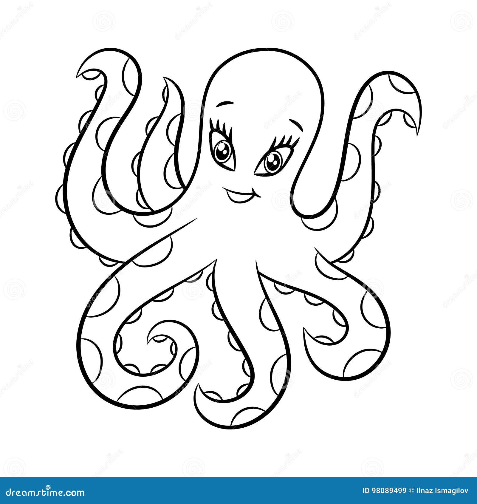 Livre De Coloriage De Poulpe Illustration De Vecteur Illustration Du Emotions Fille 98089499