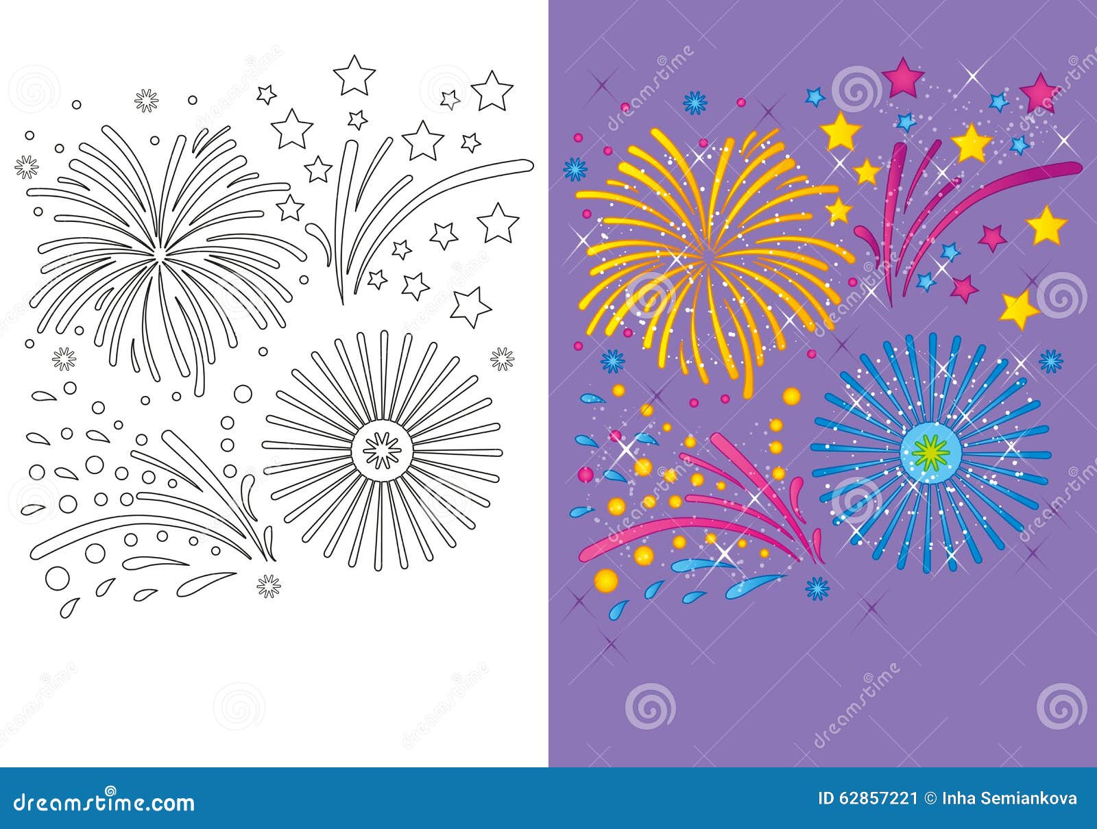 illustration stock livre de coloriage des feux d artifice de noël image