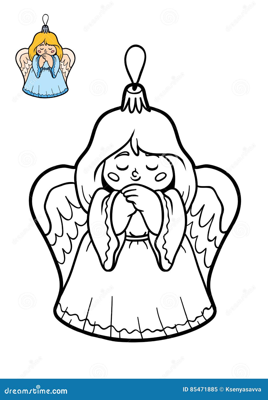 Livre De Coloriage Jouet D arbre De No l Ange Illustration Stock Libre de droits