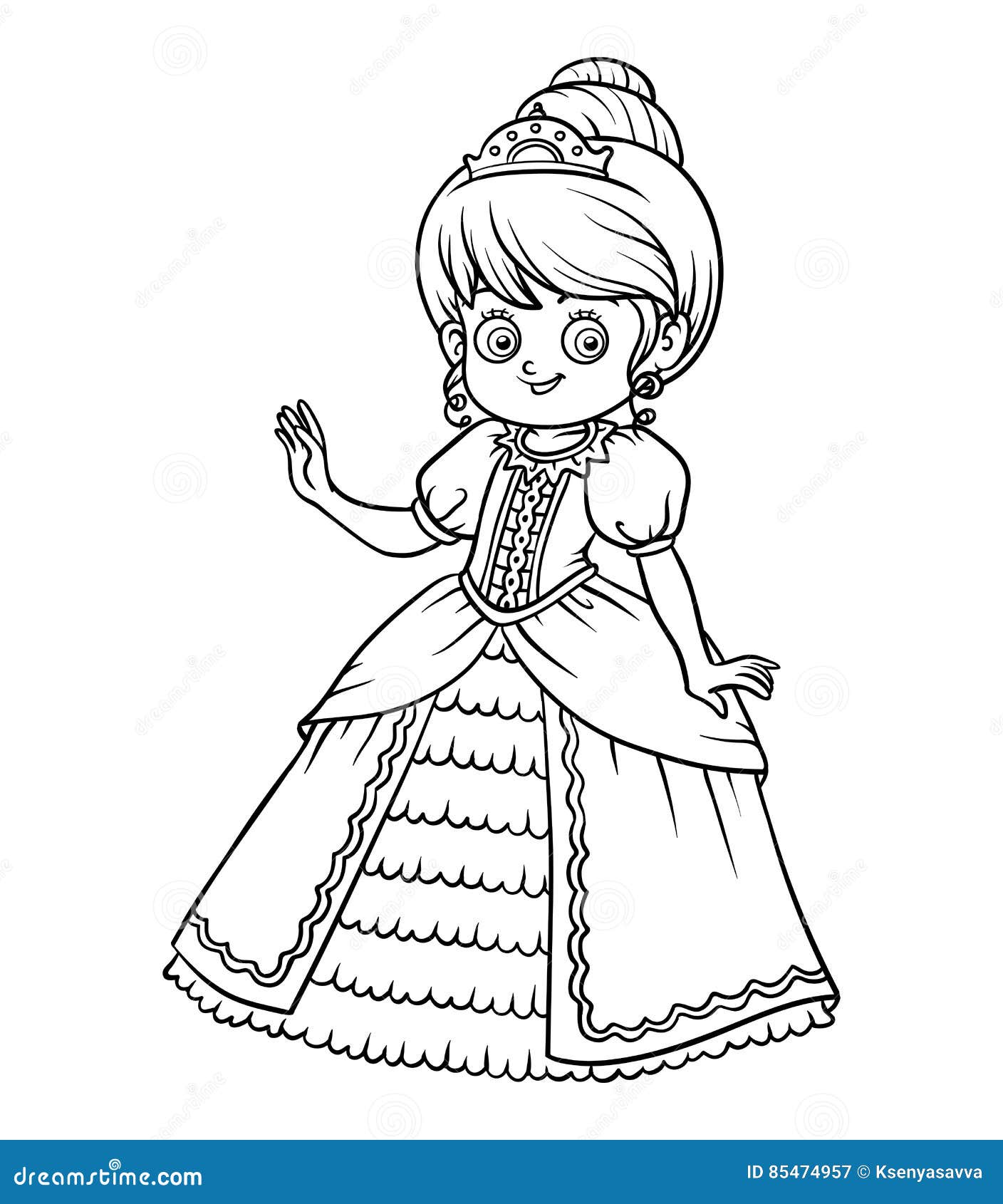 Livre de coloriage personnage de dessin animé princesse