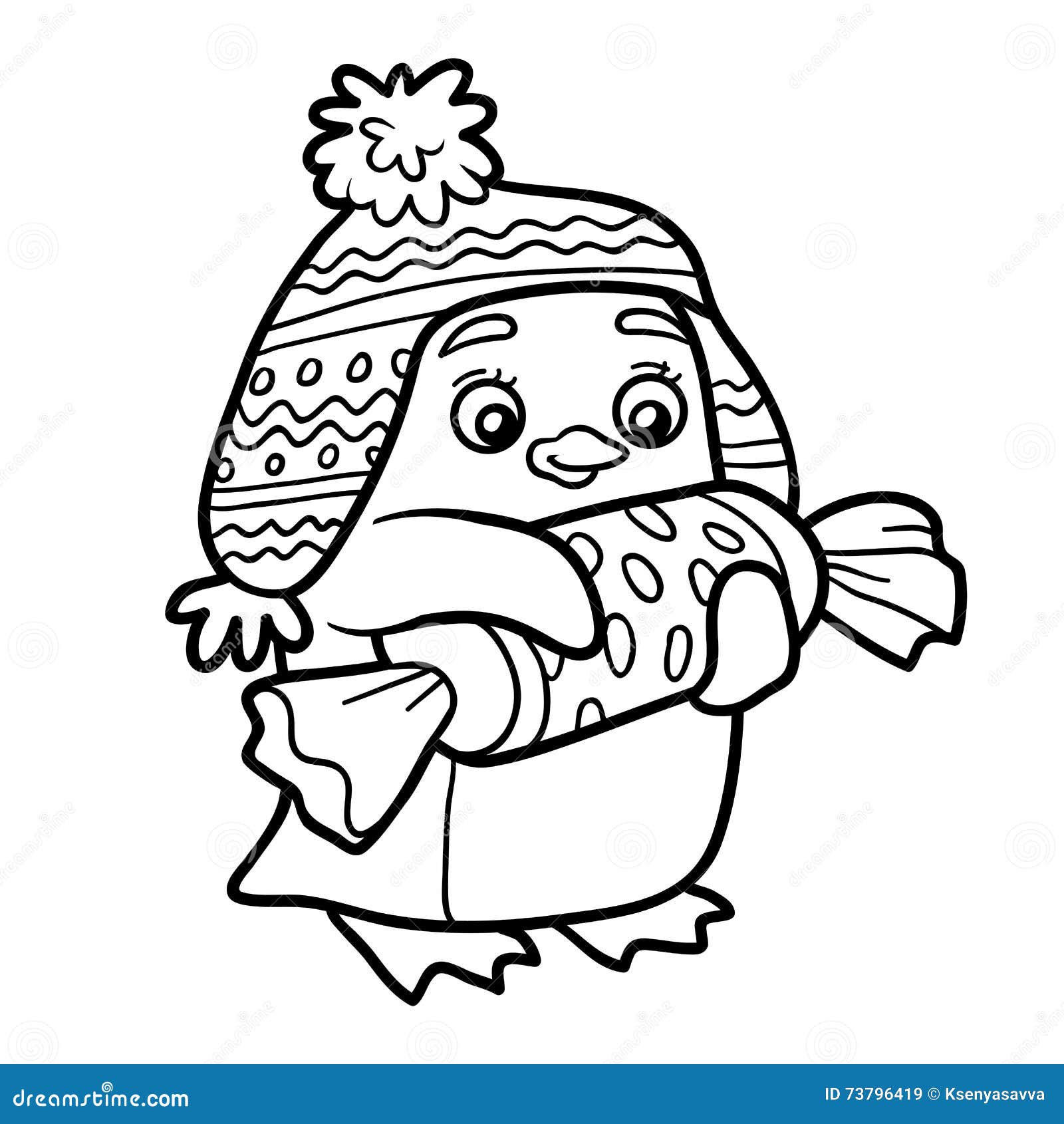 Livre de coloriage pingouin avec le cadeau de No l