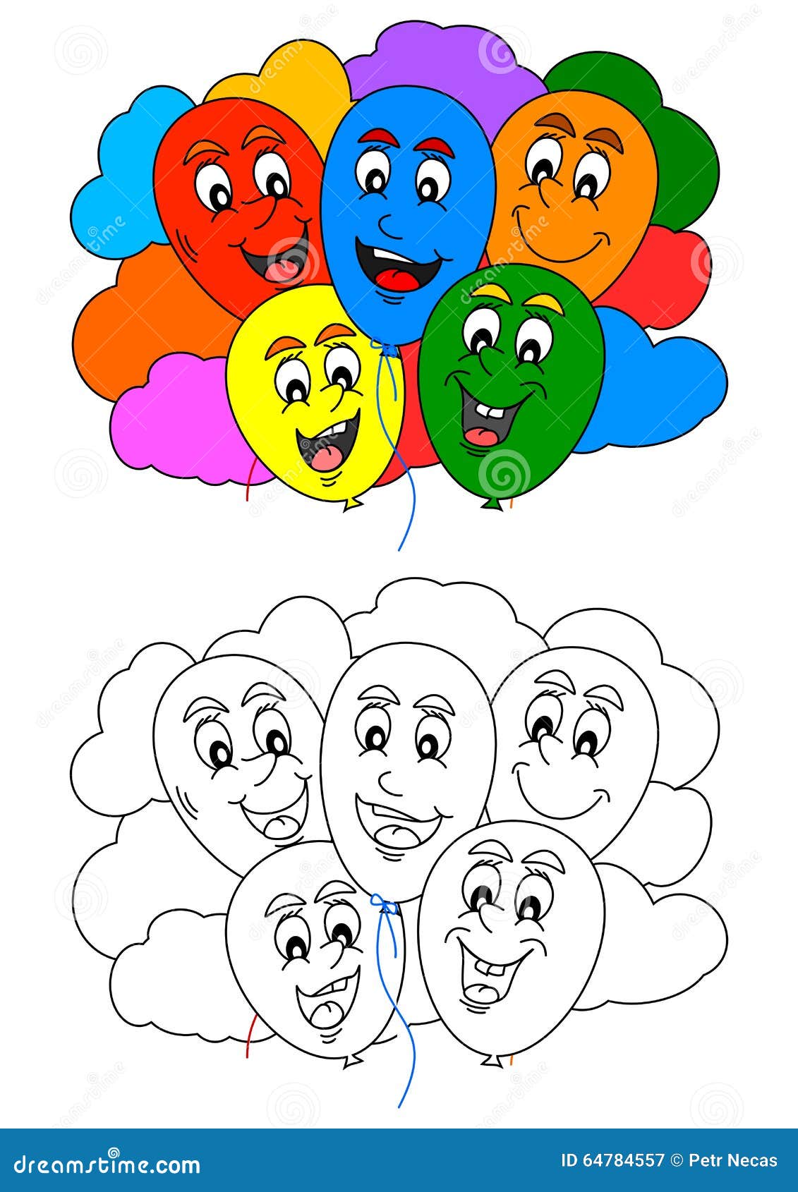 Livre De Coloriage Pour De Petits Enfants Avec Les Ballons Et Les Nuages Colorés D Amusement