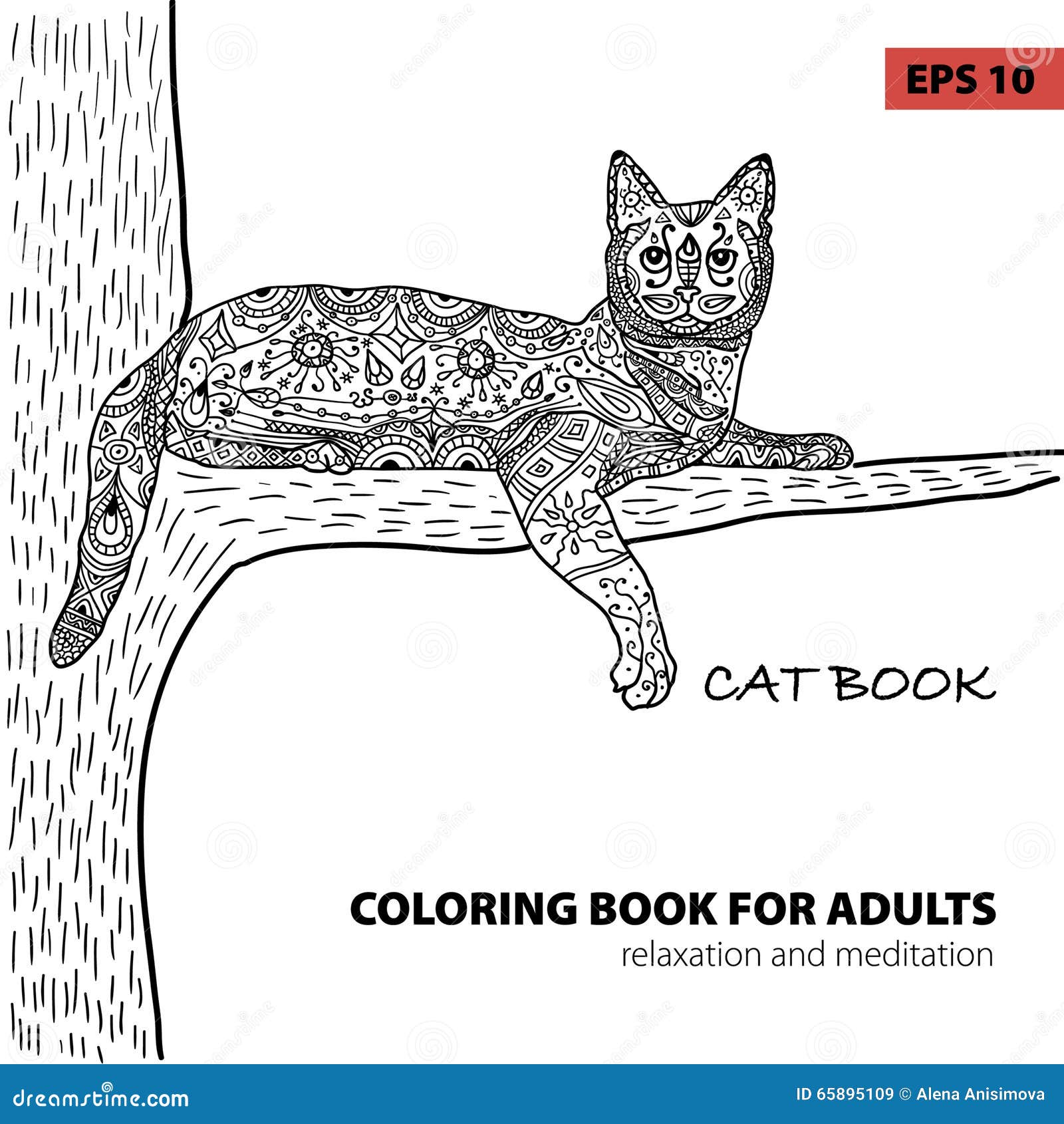 Livre de coloriage pour des adultes livre de chat de zentangle stylo d