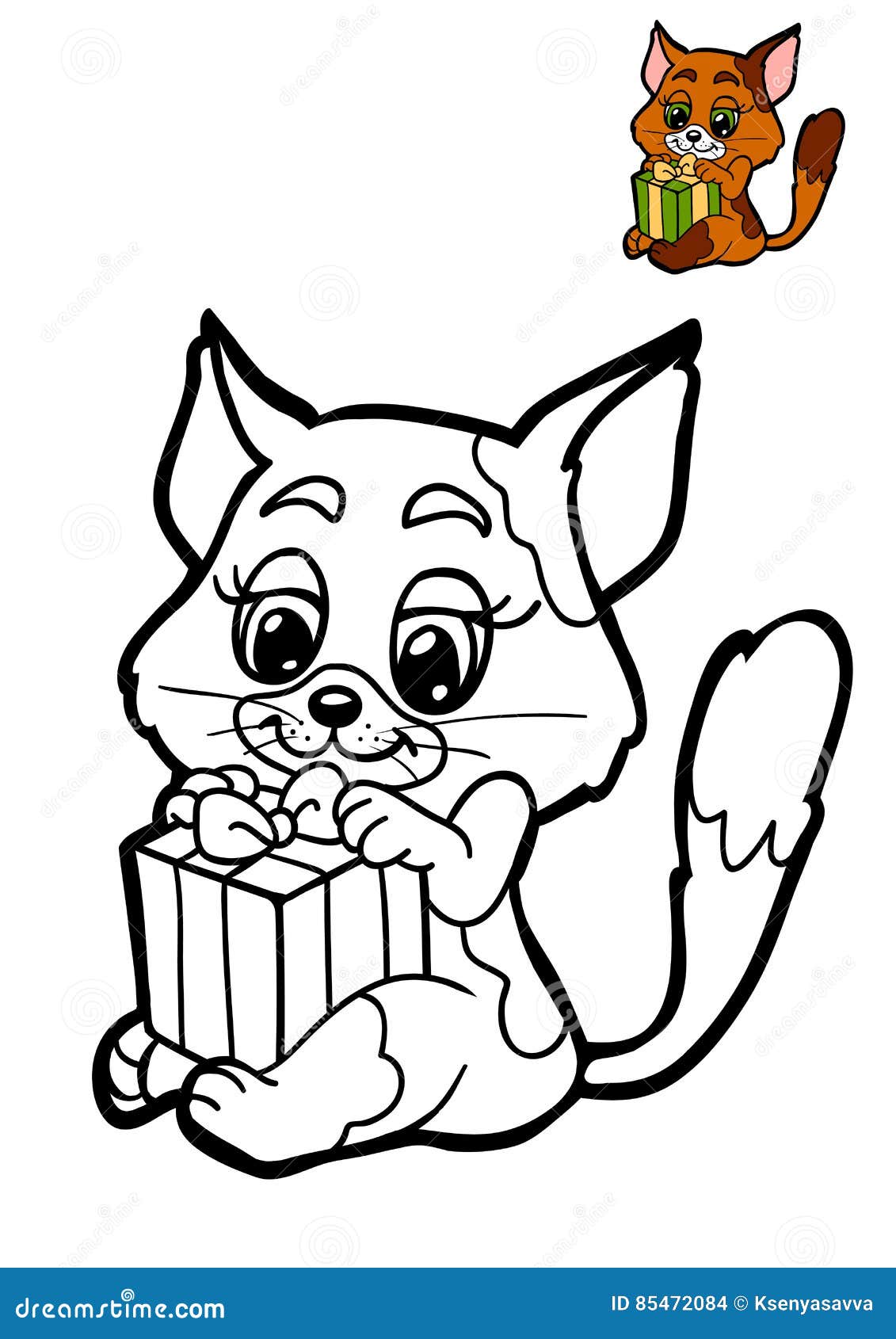 Livre De Coloriage Pour Des Enfants Chat Illustration Stock