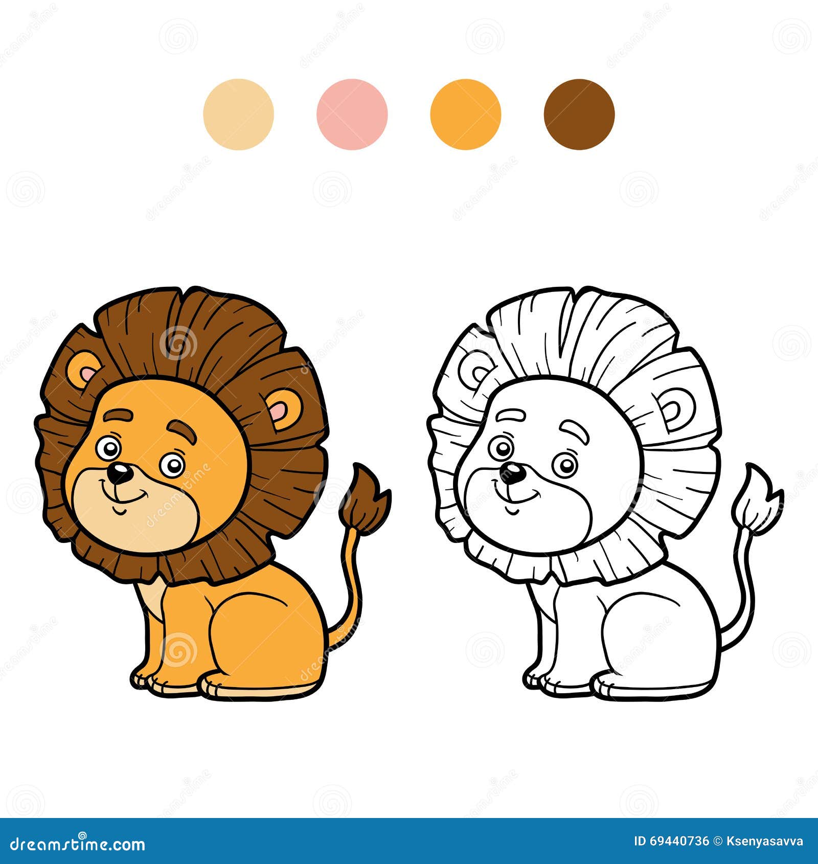 coloration lion livre page petit