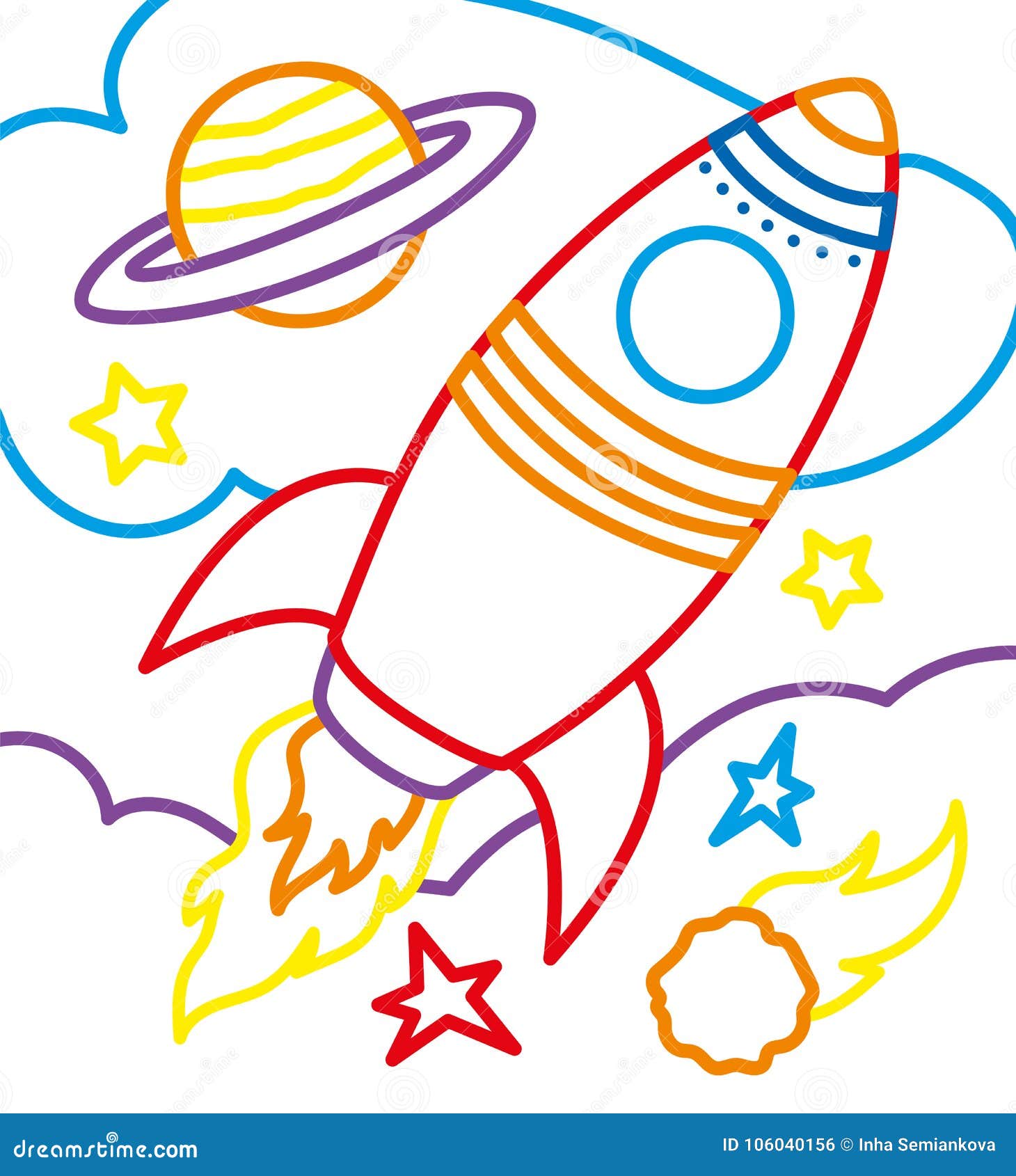 Download Livre De Coloriage De Rocket Cosmic Illustration de Vecteur Illustration du retrait