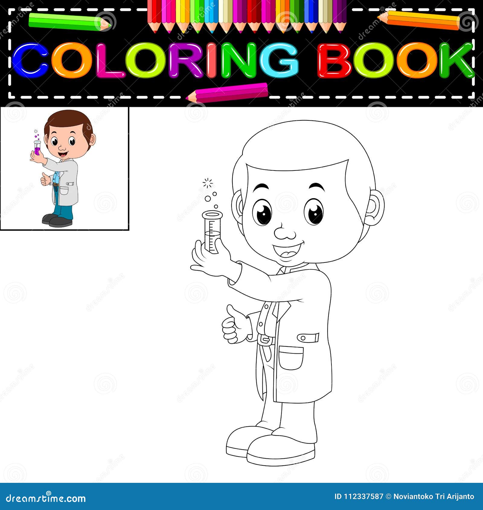 Livre De Coloriage De Scientifique Illustration de Vecteur