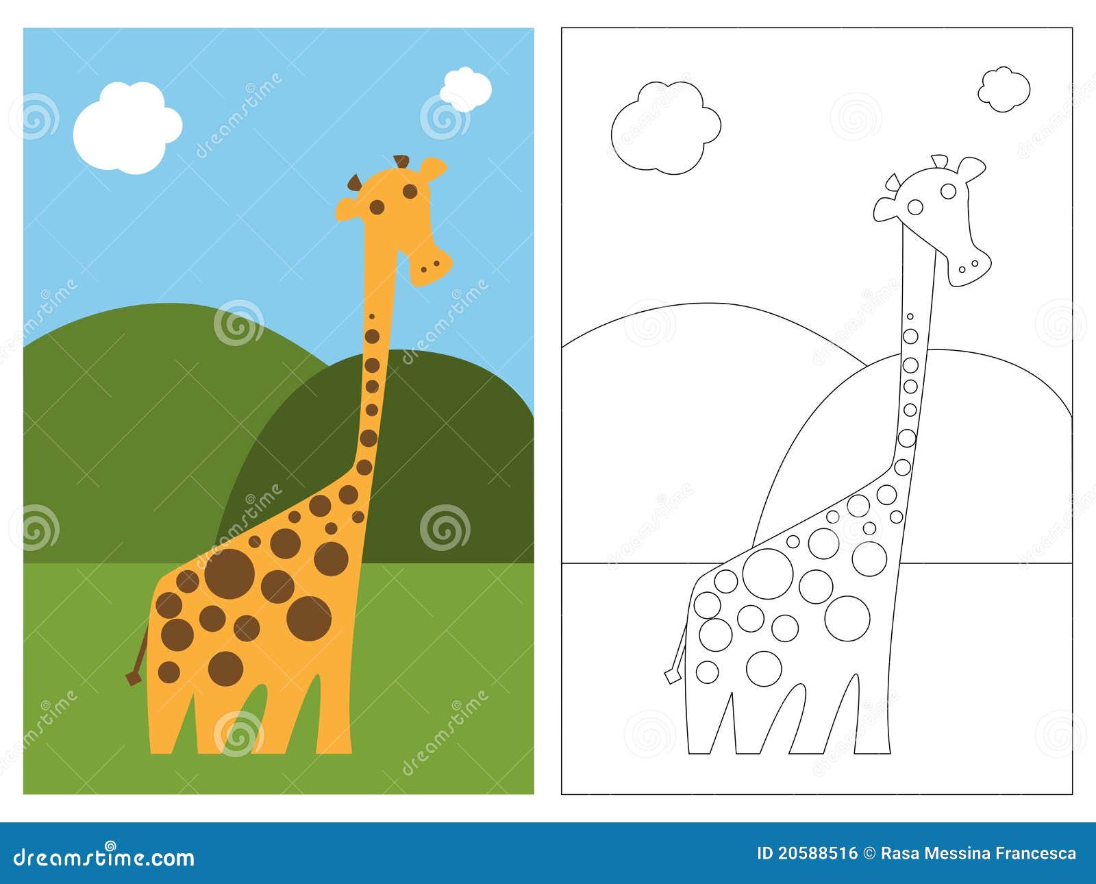Жираф шаблон для рисования в средней группе
