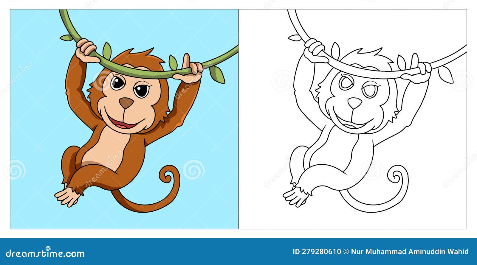 Desenho de macaco pendurado para colorir  Desenhos para colorir e imprimir  gratis