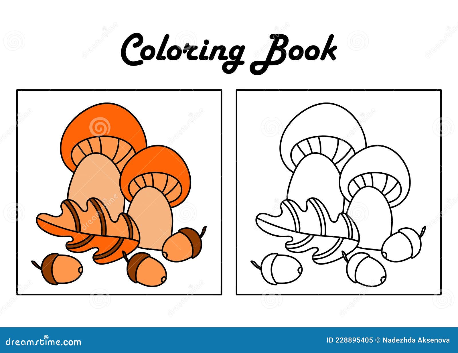 Jogo de colorir número para crianças cogumelos outono jogo de crianças