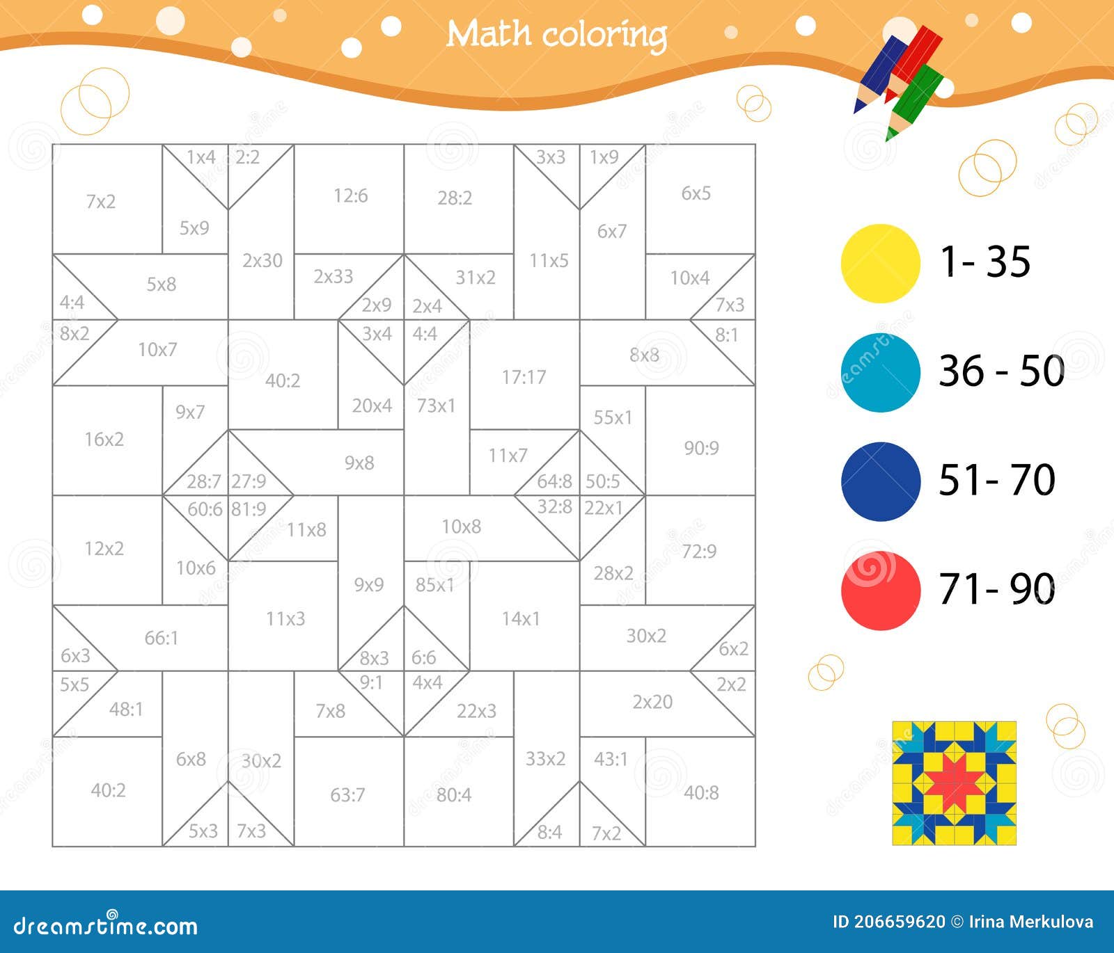 Tabela De Multiplicação Por 9 Para Crianças. Educação Matemática. Livro De  Coloração. Resolva Exemplos E a Mandala Oriental Colori Ilustração do Vetor  - Ilustração de mandala, enigma: 225188750