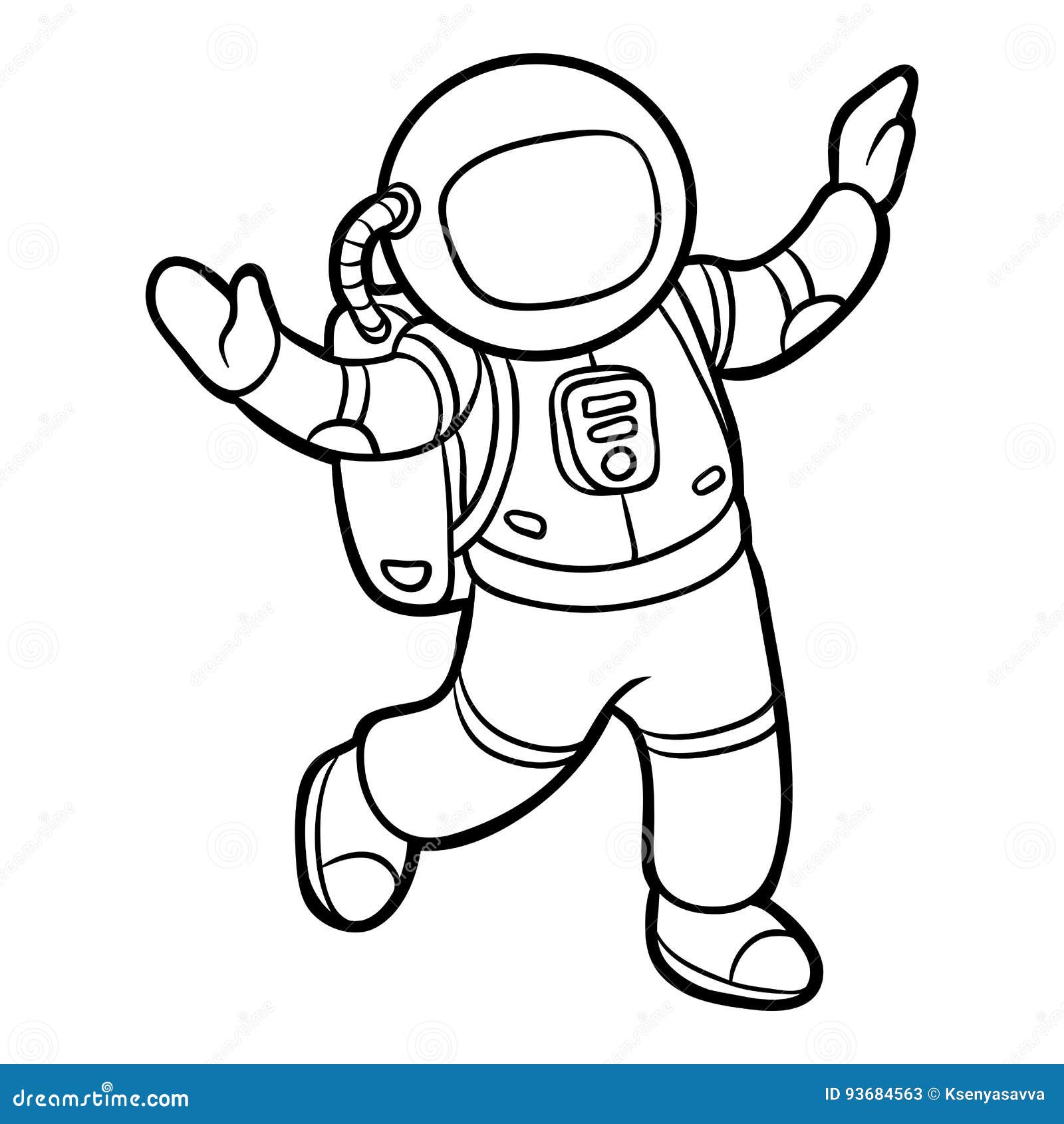 desenho de astronauta e ufo para colorir para crianças 10993616 Vetor no  Vecteezy