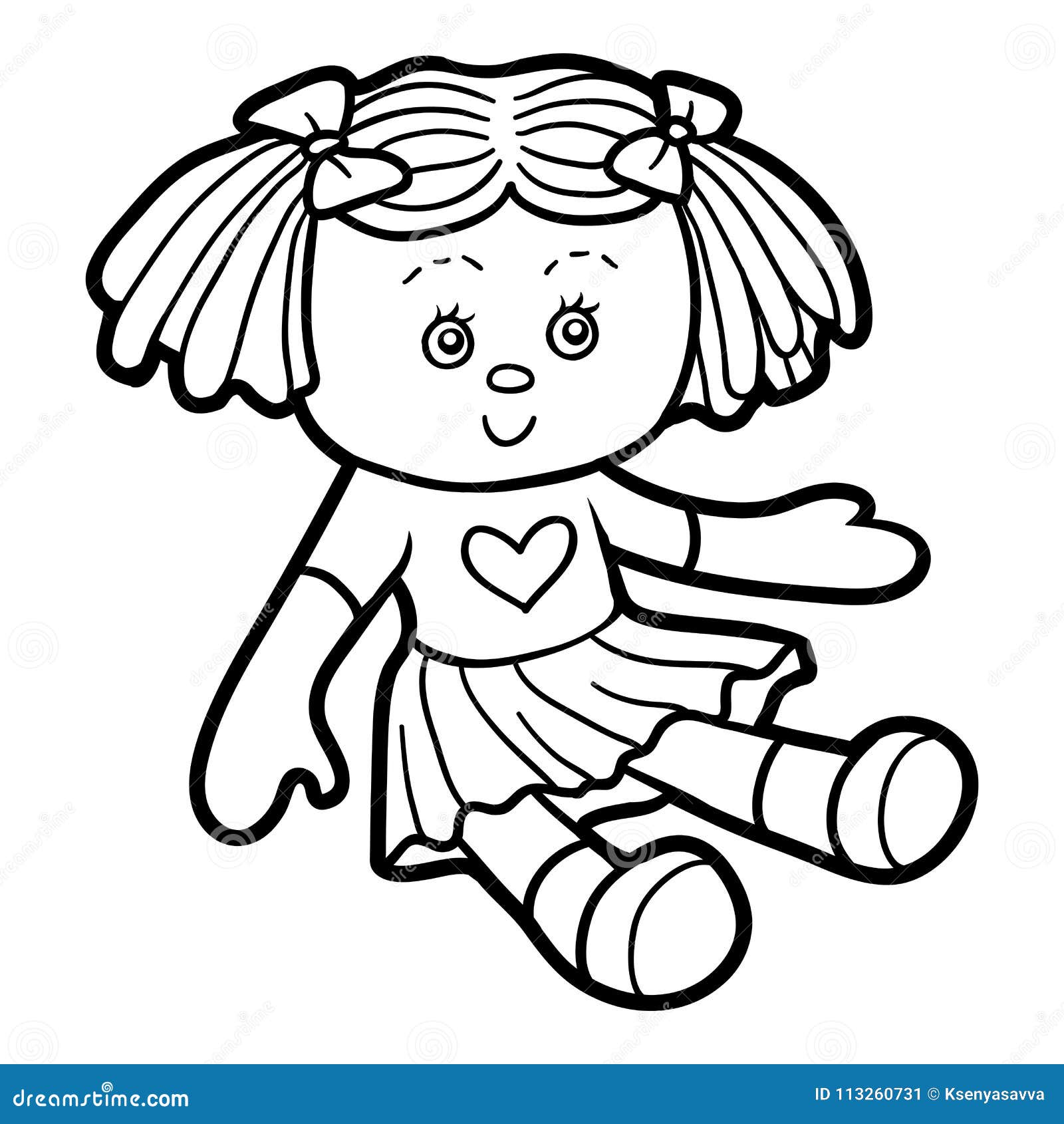 Desenhos para colorir de desenho de uma menina com sua boneca para colorir  