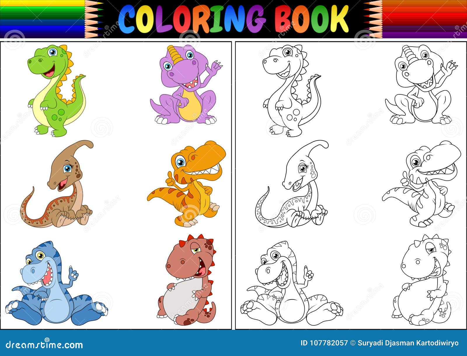 Dinossauros Pré-históricos Dos Desenhos Animados, Livro Para Colorir, Grupo  De Imagens Ilustração do Vetor - Ilustração de nave, projeto: 137322485