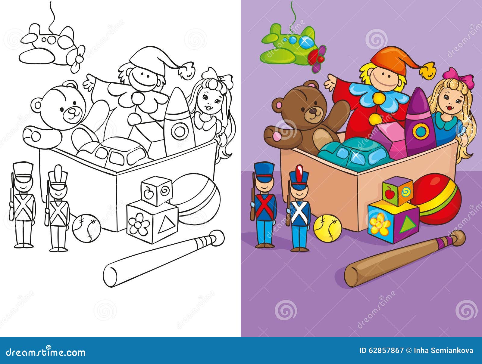 Sugestões de desenhos para colorir com o tema brinquedos