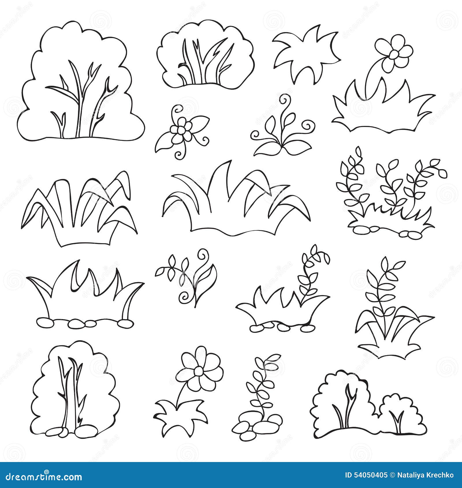 Livro Para Colorir Da Grama E Dos Desenhos Animados Das Flores Para  Crianças Ilustração do Vetor - Ilustração de jardim, desenho: 54050405