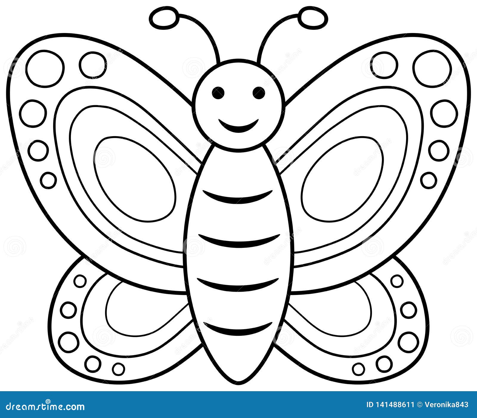 Desenho de Borboleta sorridente para Colorir - Colorir.com