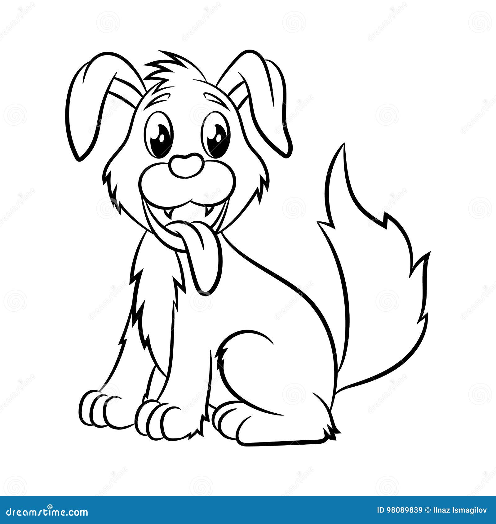 livro para colorir com uma página dog.coloring para jogos kids