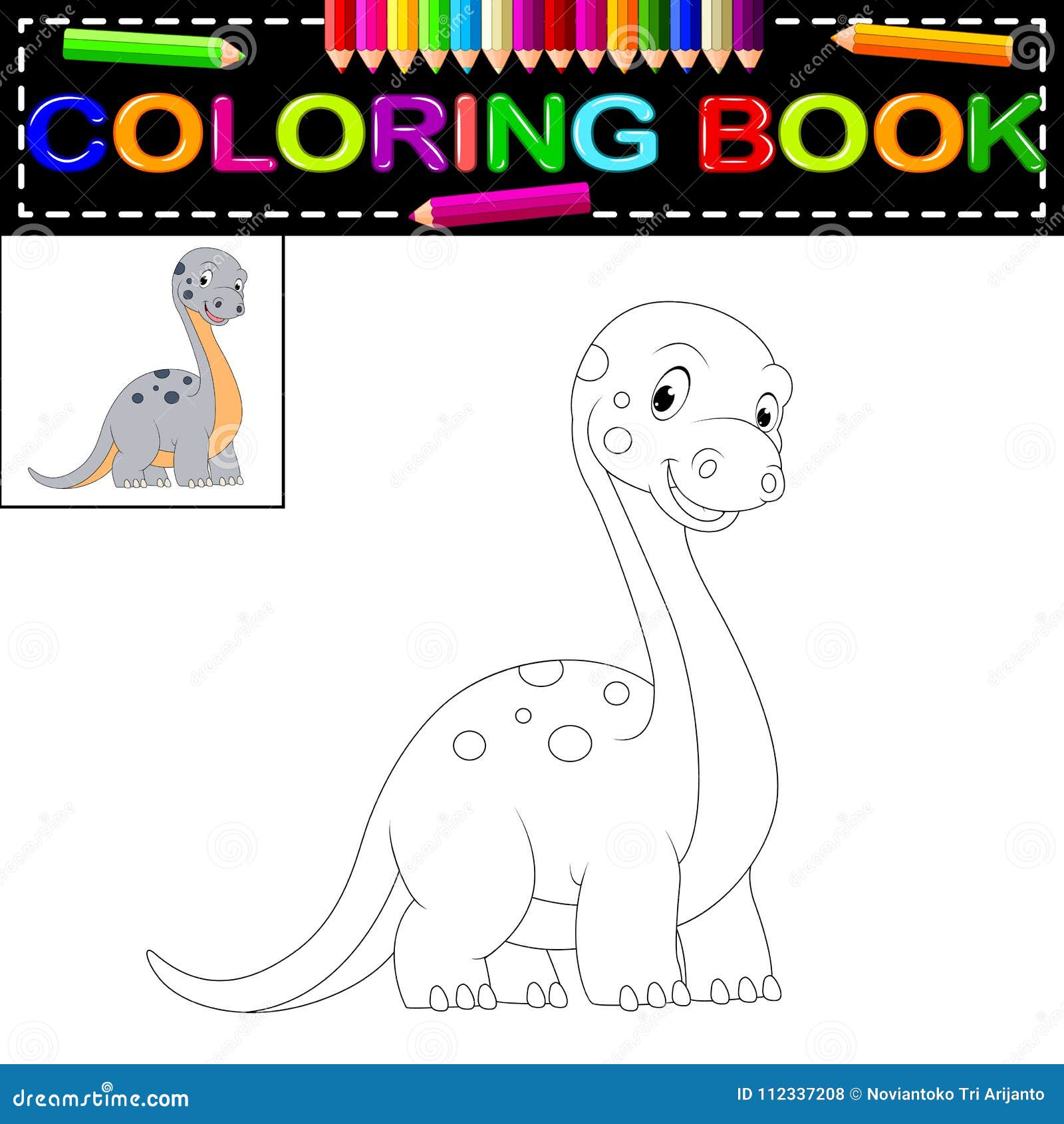 Livro Para Colorir Do Dinossauro Ilustração do Vetor - Ilustração de livro,  predador: 112337208