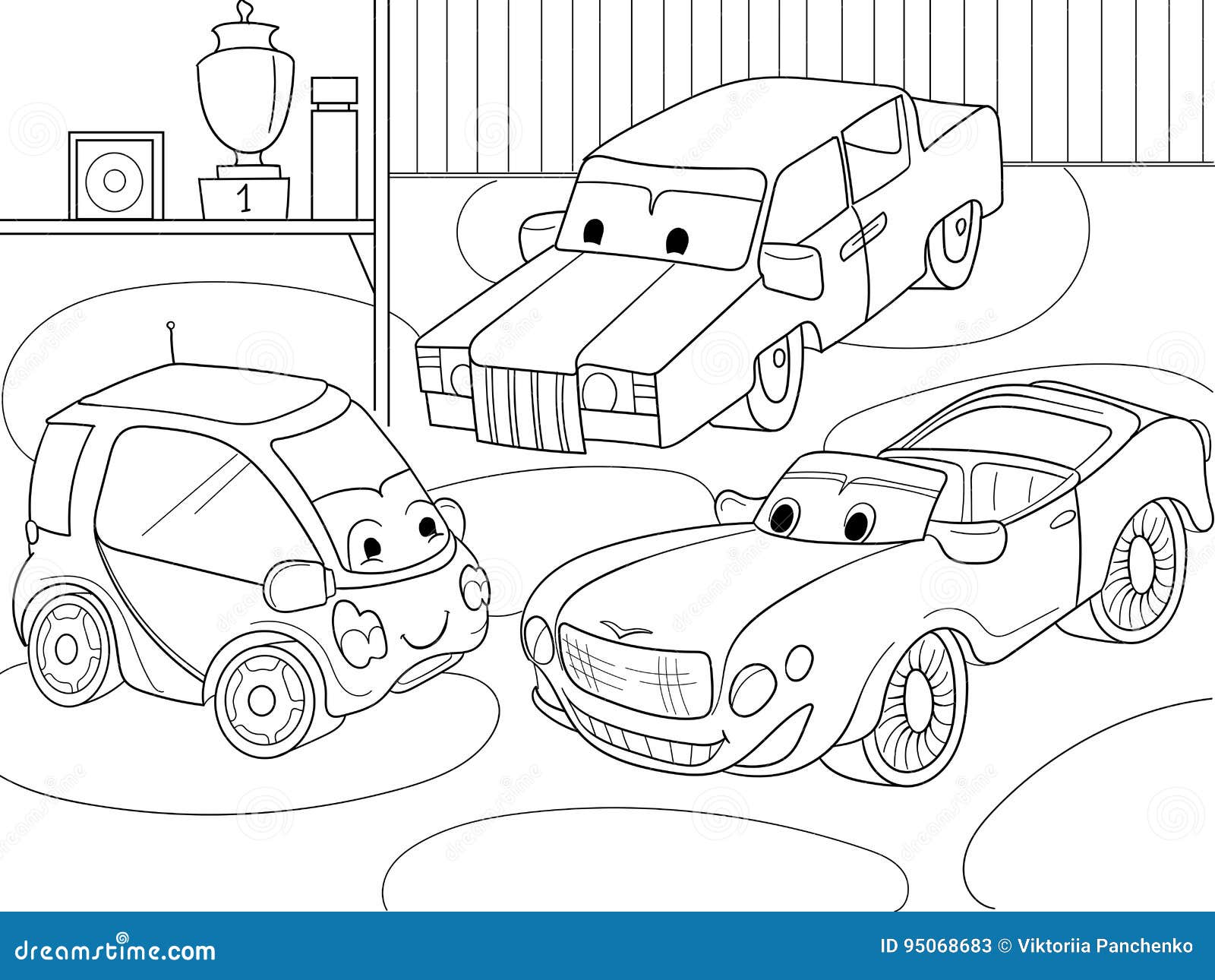 Desenho de carro para colorir para crianças e crianças somente imagem