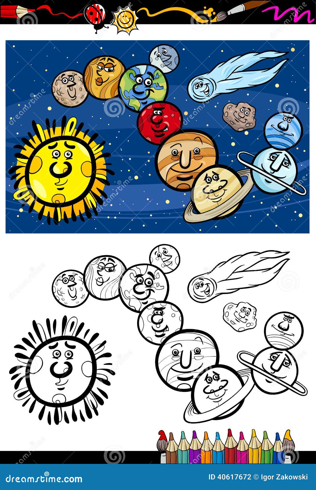 Desenho de Sistema solar para colorir  Desenhos para colorir e imprimir  gratis