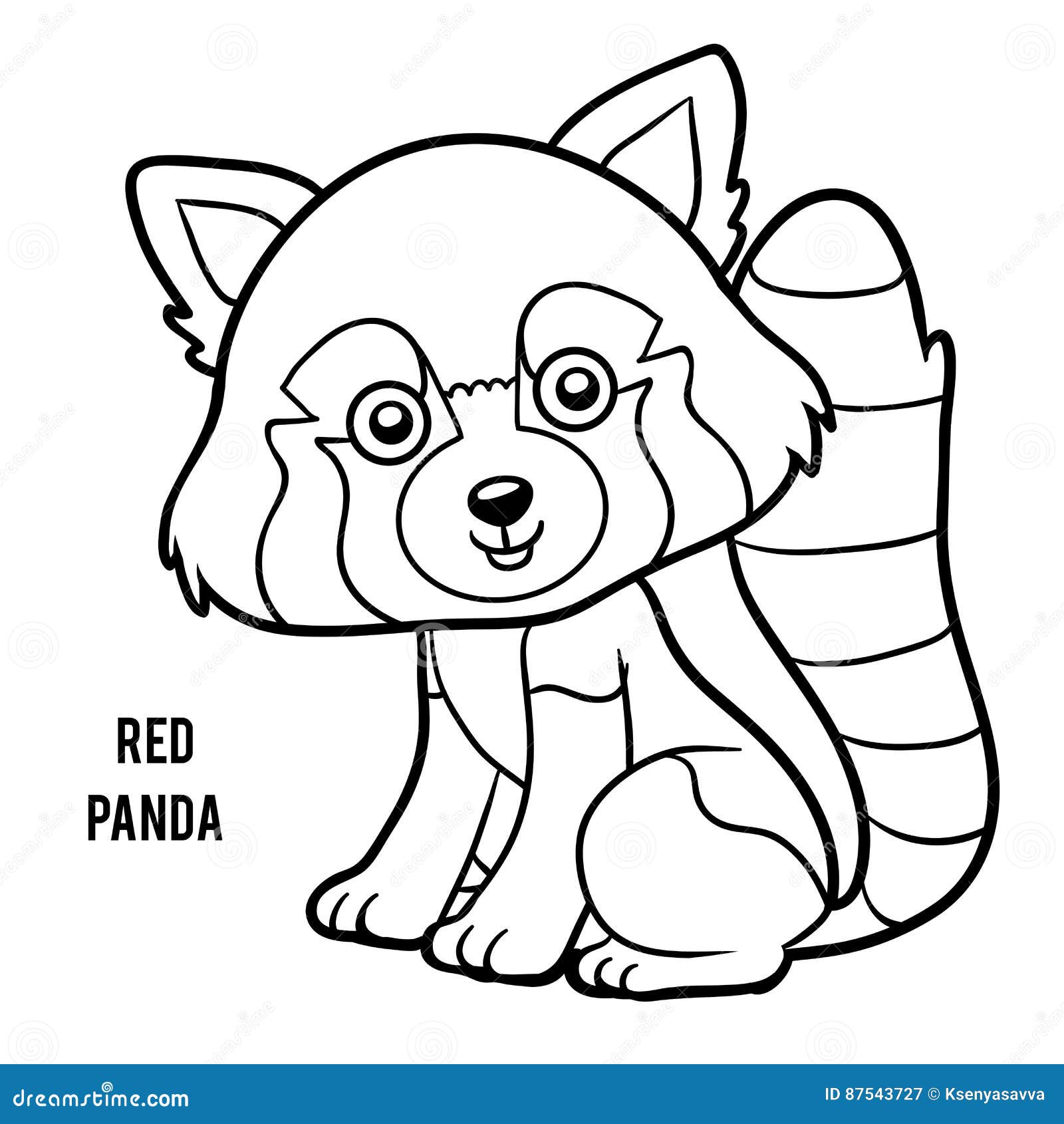 Desenho de Animais Para Colorir de Panda Vermelho