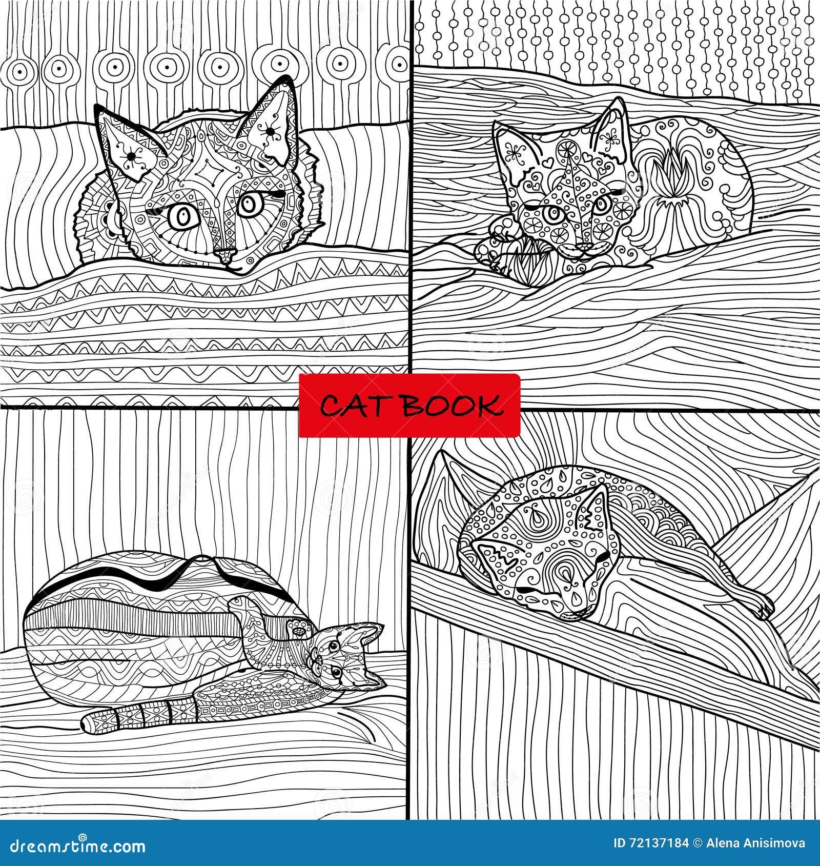 Desenhos simples para crianças para colorir de Gatos - Gatos - Coloring  Pages for Adults