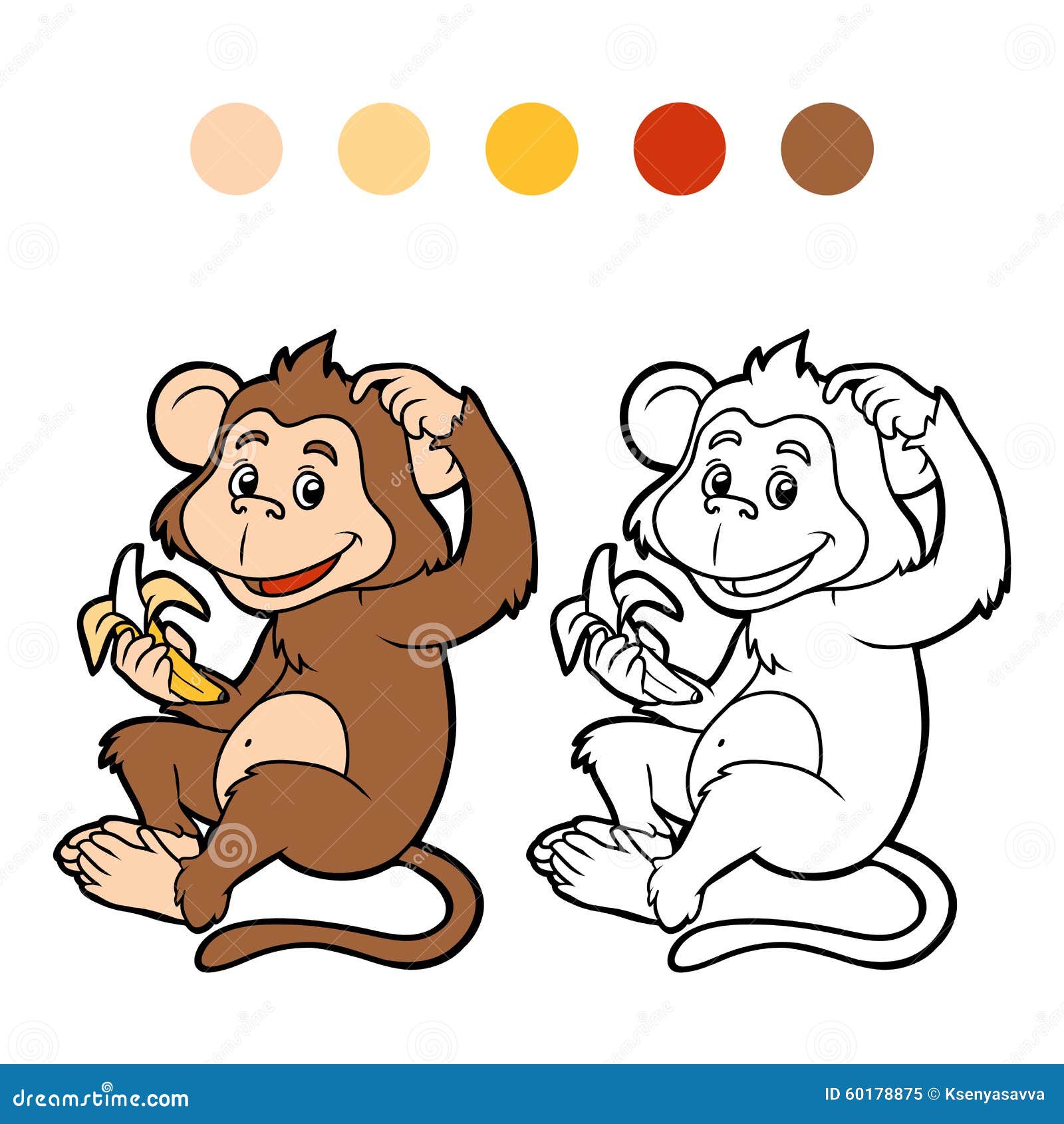 Macaco para colorir para crianças.