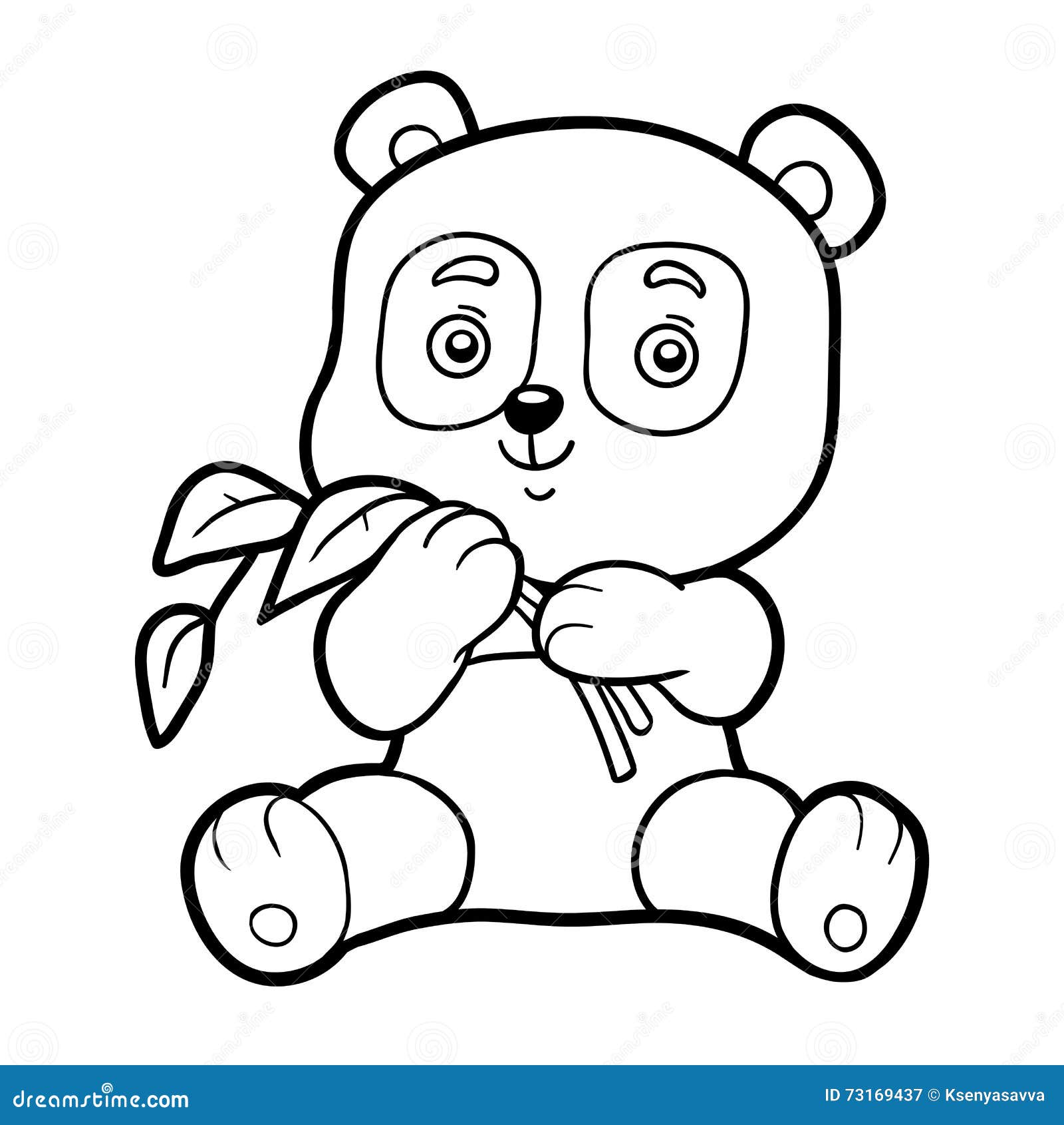 Vetores de Página De Desenhos Animados Urso Panda Para Colorir e