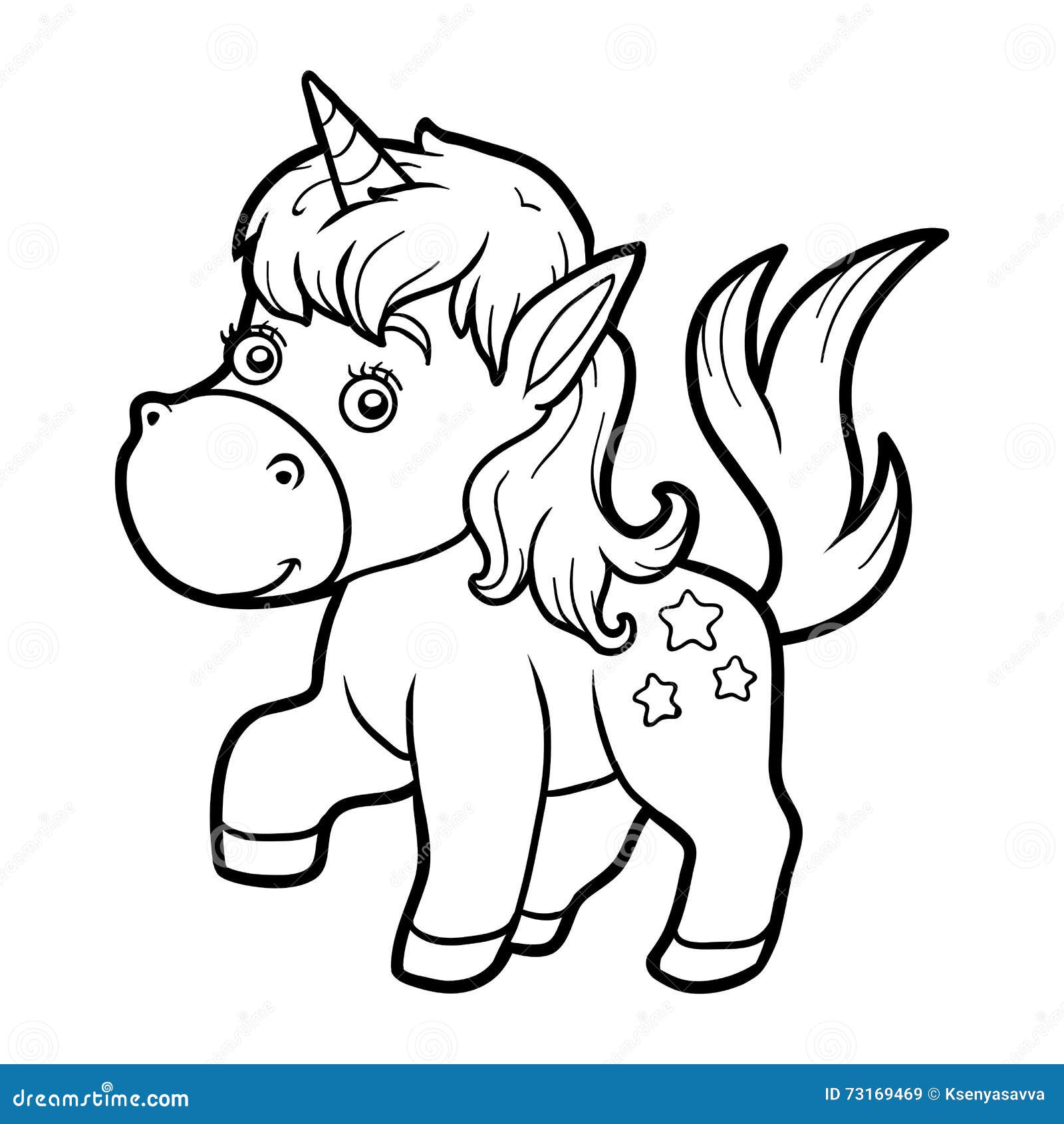 vector desenho de unicornio para criança colorir Stock Illustration