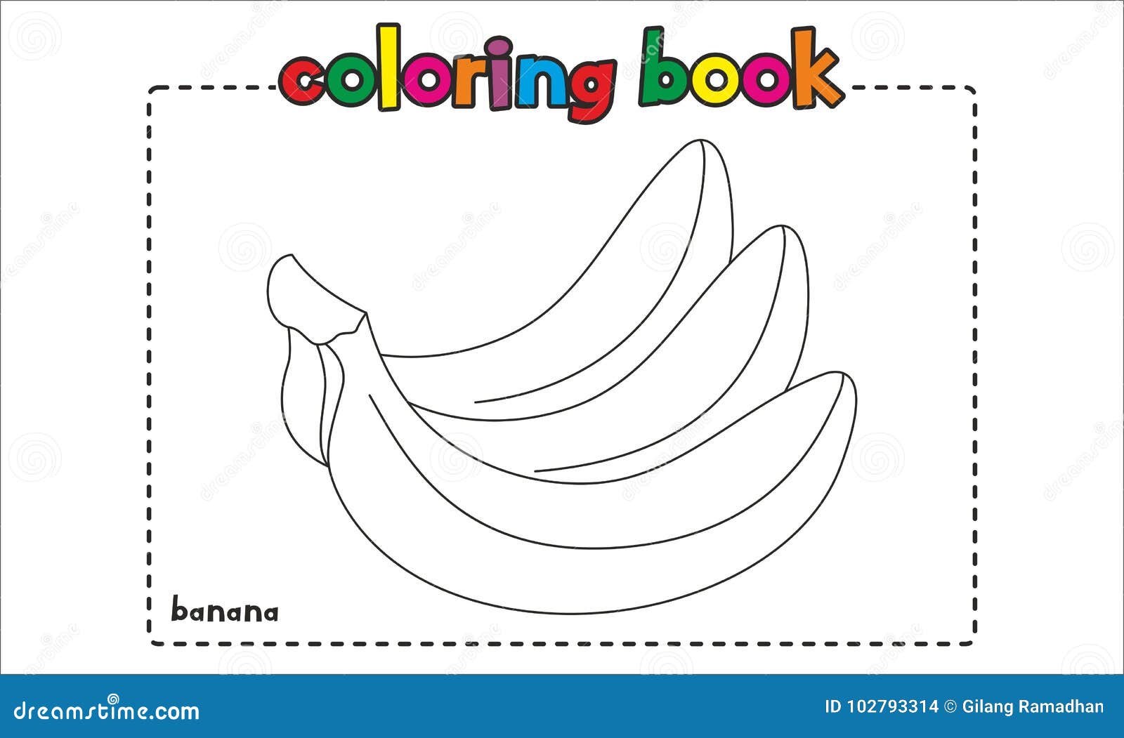 Página para colorir com banana para crianças