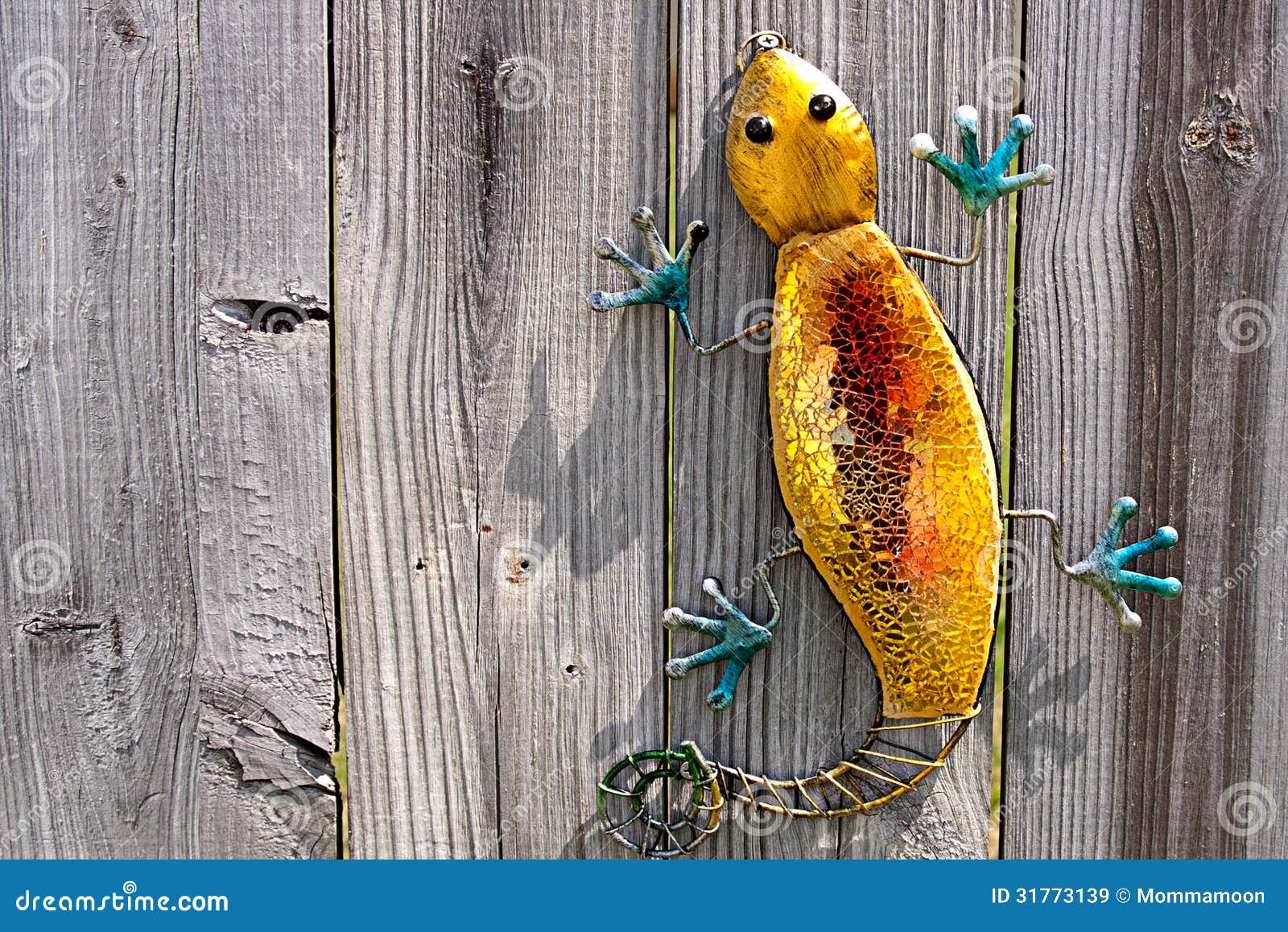 Lizard on Fence stock image. Image of wooden, colorful 31773139